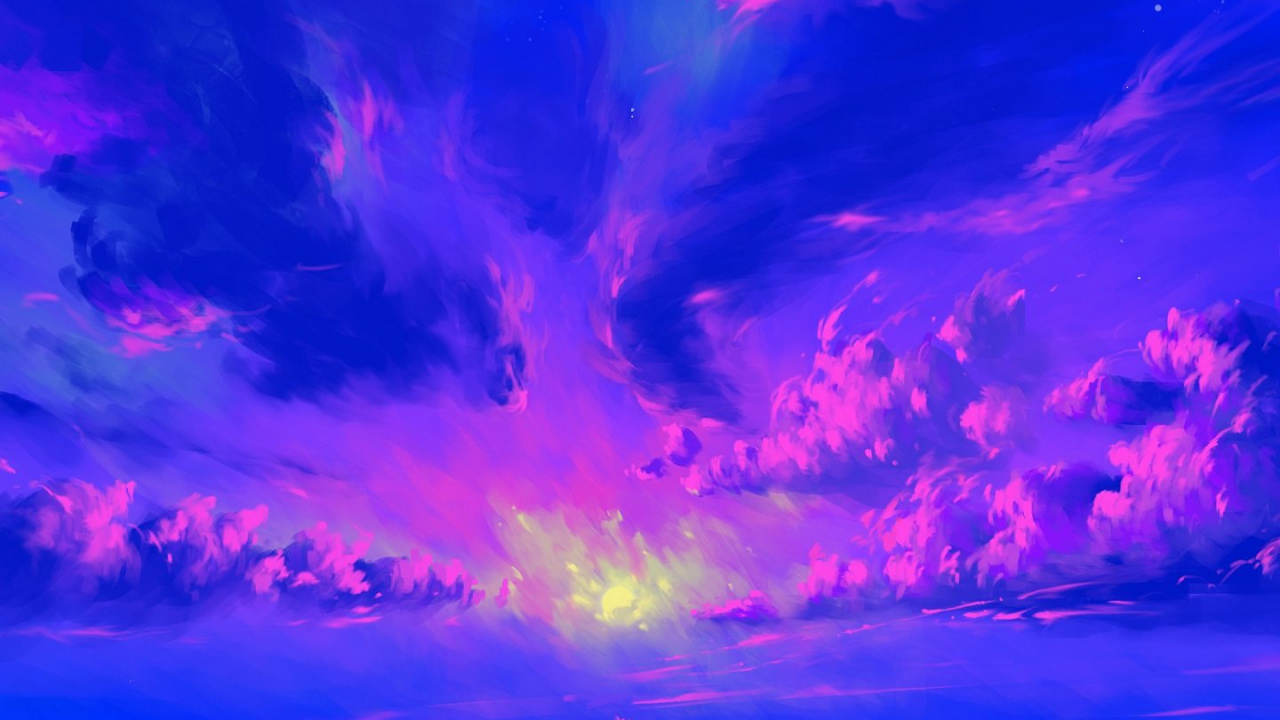 Ambiente, Azul, Morado, Afterglow, Puesta. Wallpaper in 1280x720 Resolution