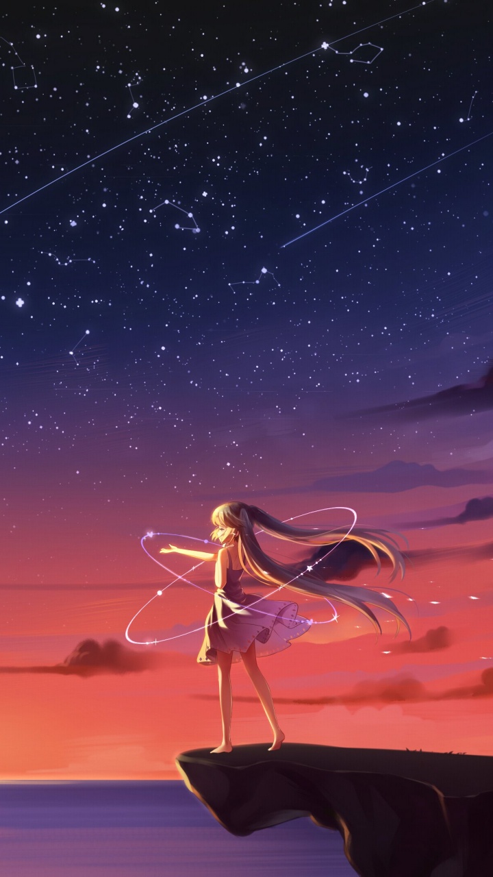 日落, 明星, 地平线, 冷静, 气氛 壁纸 720x1280 允许