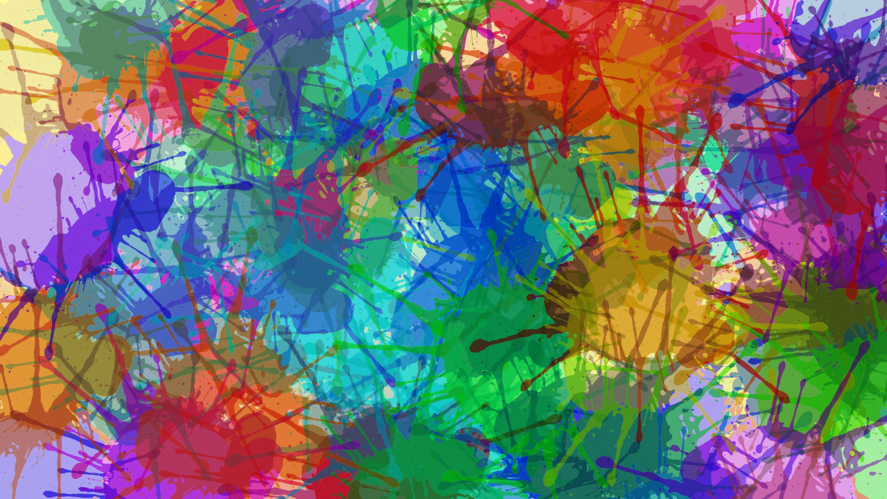 Pintura Abstracta Azul Rojo y Amarillo. Wallpaper in 1280x720 Resolution