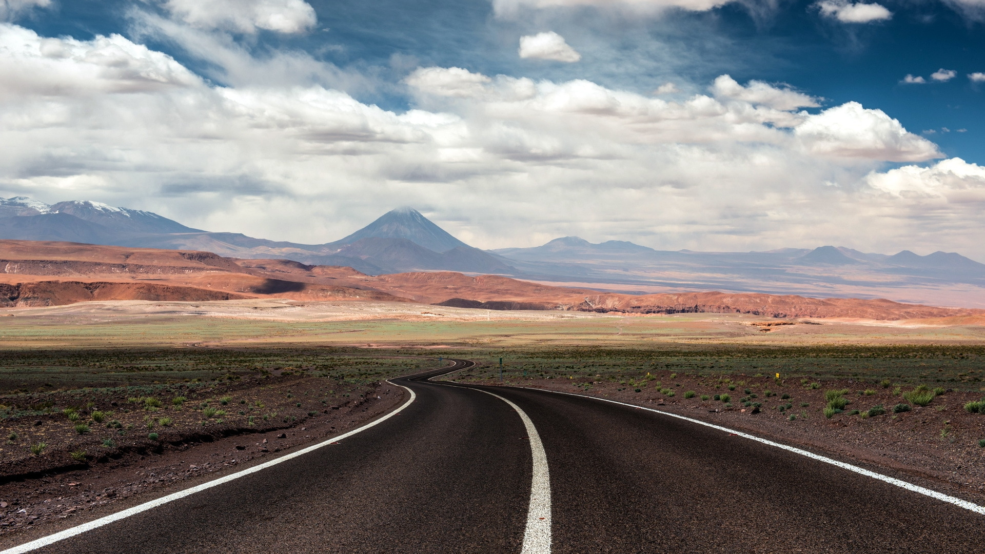 Gray Asphalt Road Near Brown Field Under White Clouds During Daytime. Wallpaper in 1920x1080 Resolution