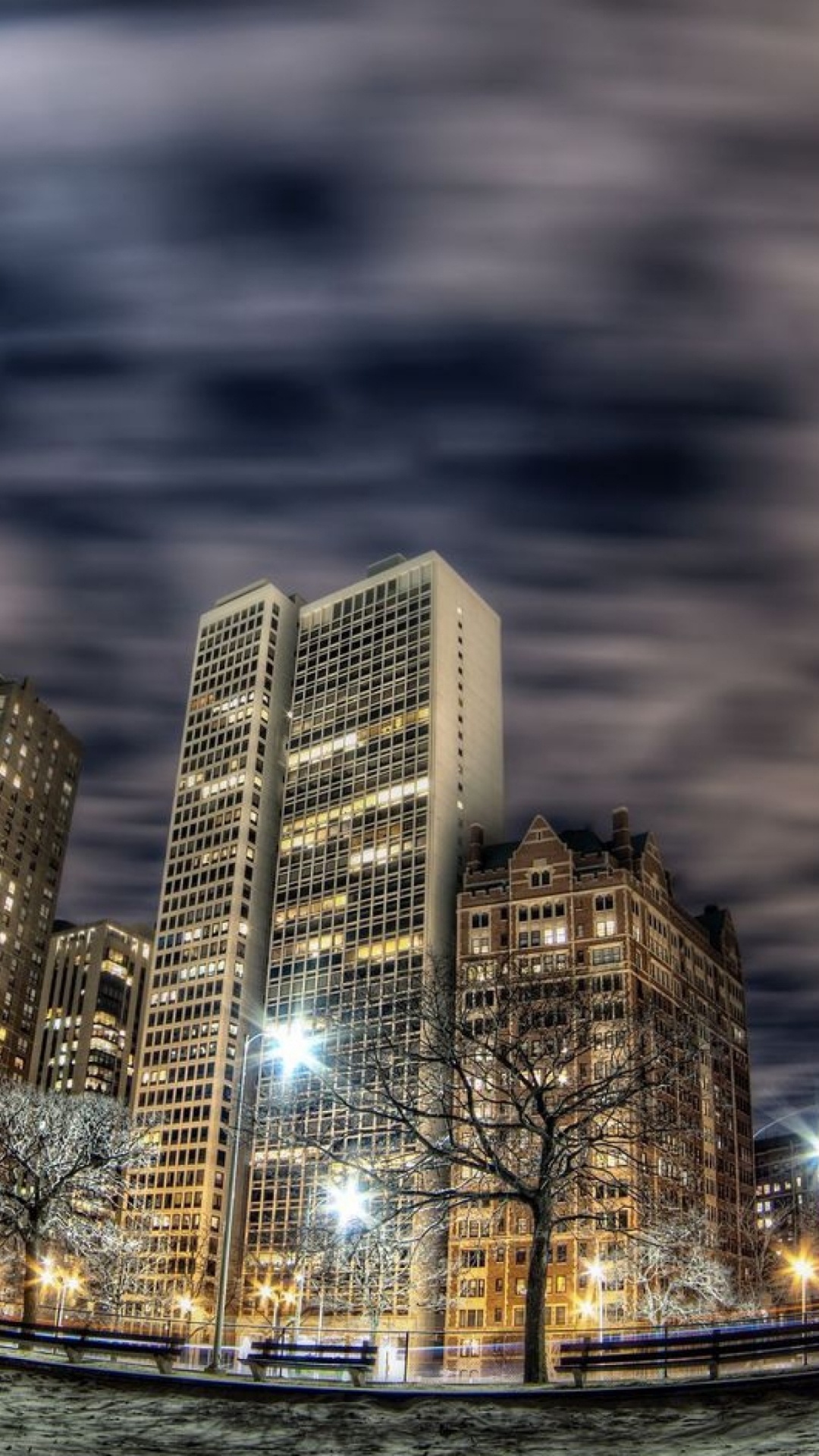 Horizonte de la Ciudad Durante la Noche. Wallpaper in 1080x1920 Resolution