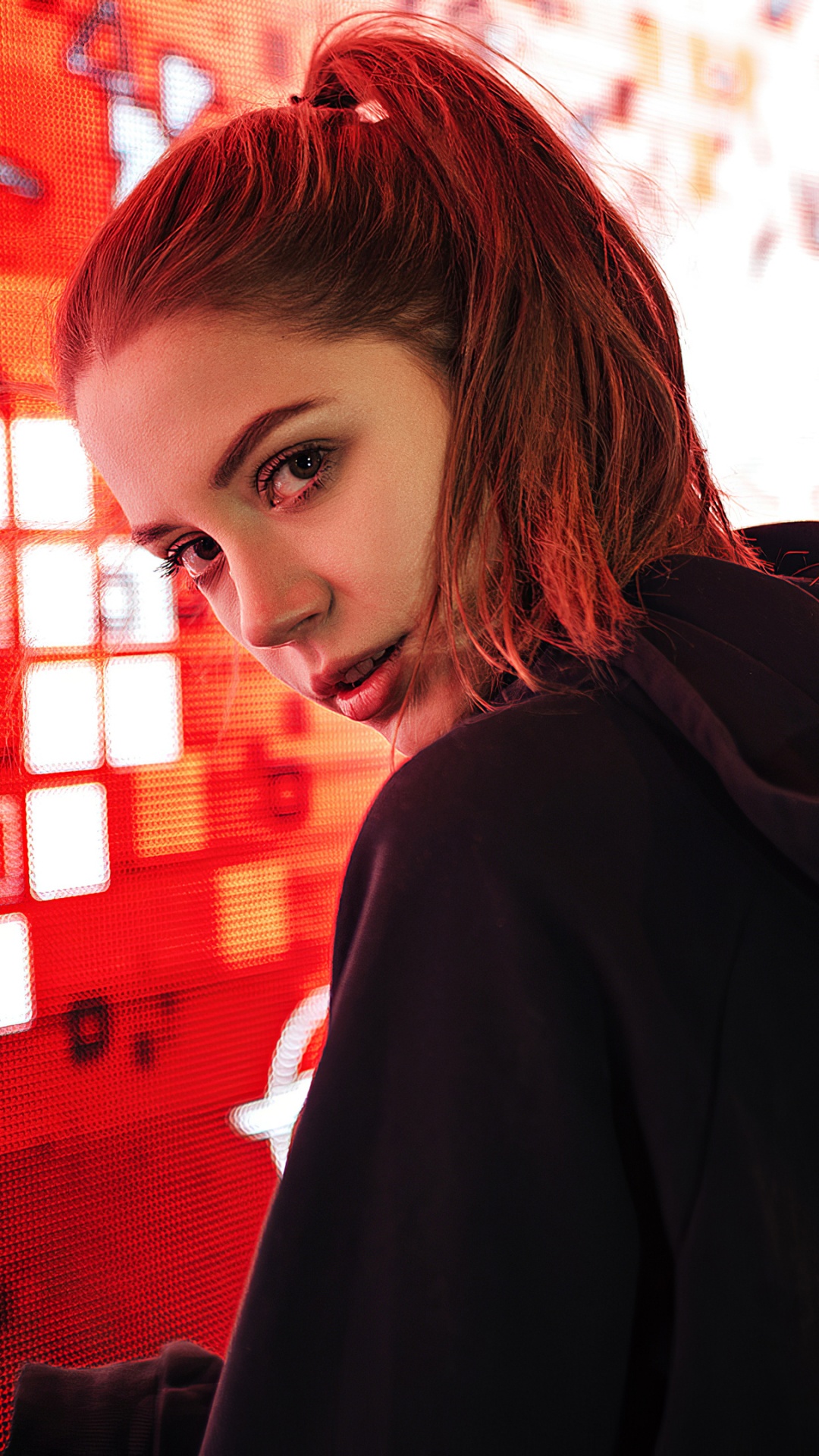 Portrait, Electronic Dance Music, Red, Beauty, Design. Wallpaper in 1080x1920 Resolution