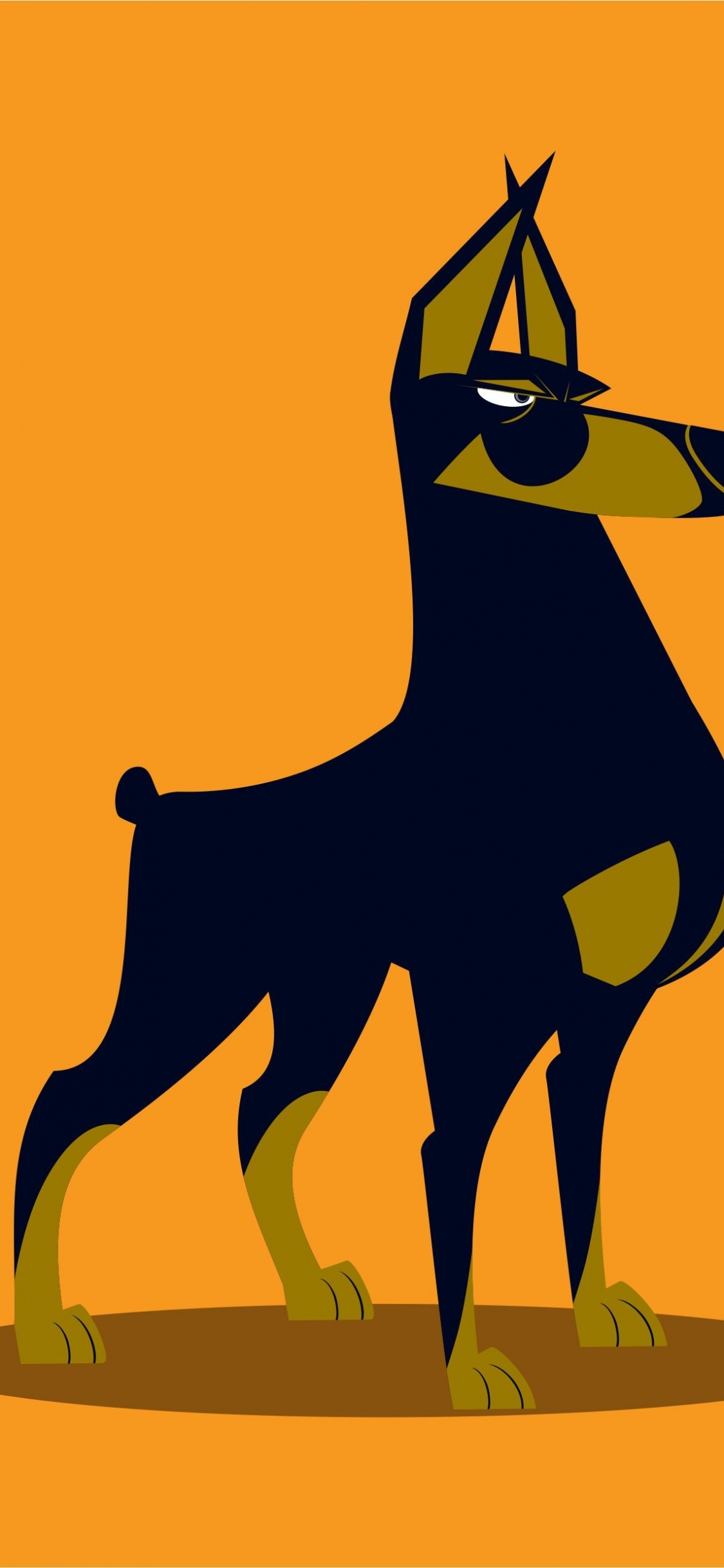 Schwarz-gelbe Hundeillustration. Wallpaper in 1125x2436 Resolution