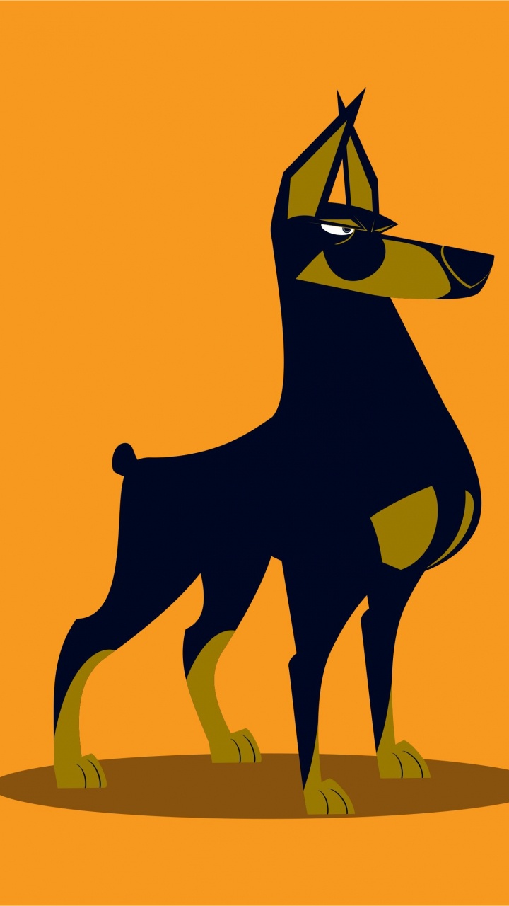 Schwarz-gelbe Hundeillustration. Wallpaper in 720x1280 Resolution