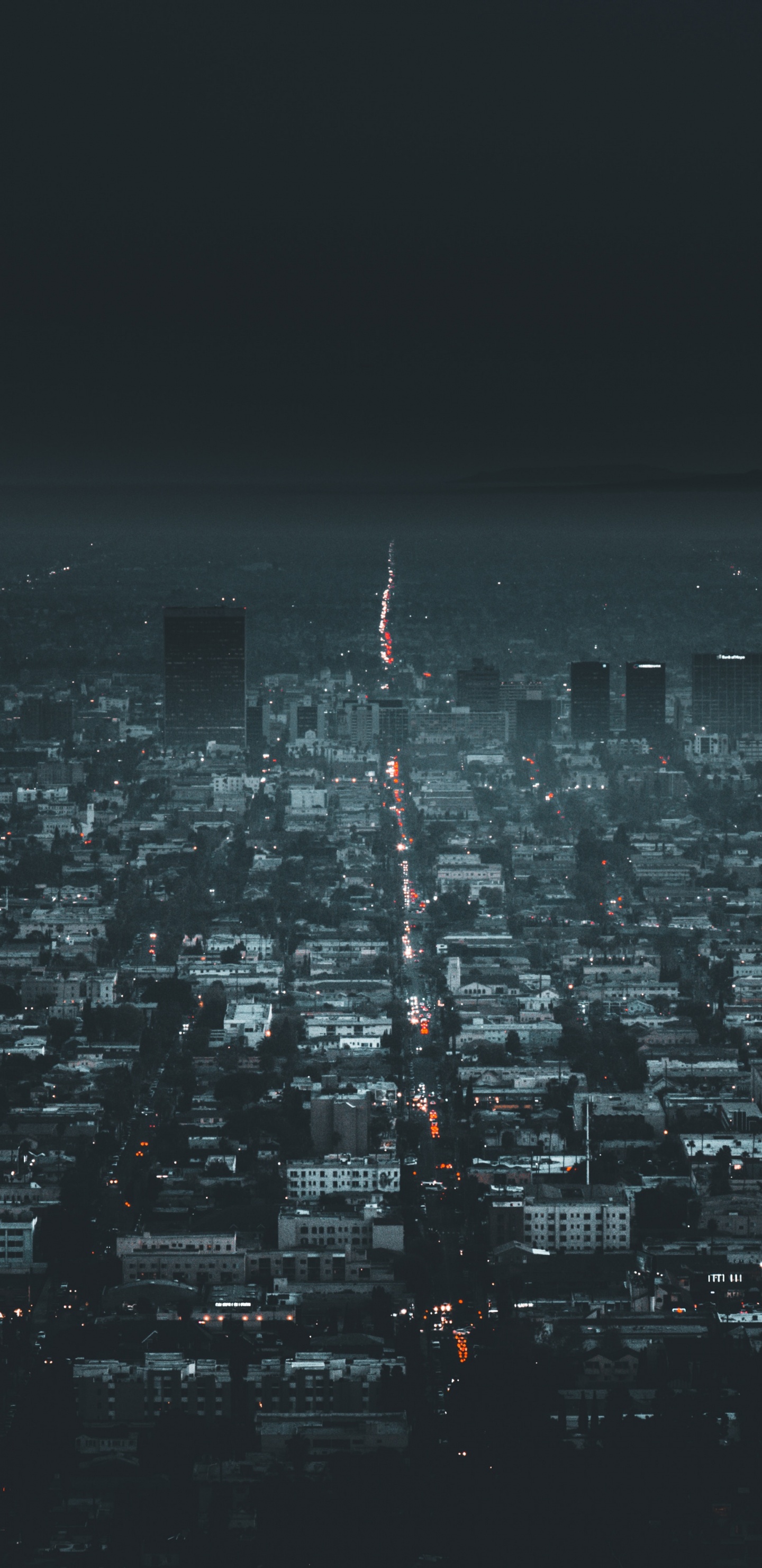 Aerial View of City Buildings During Night Time. Wallpaper in 1440x2960 Resolution