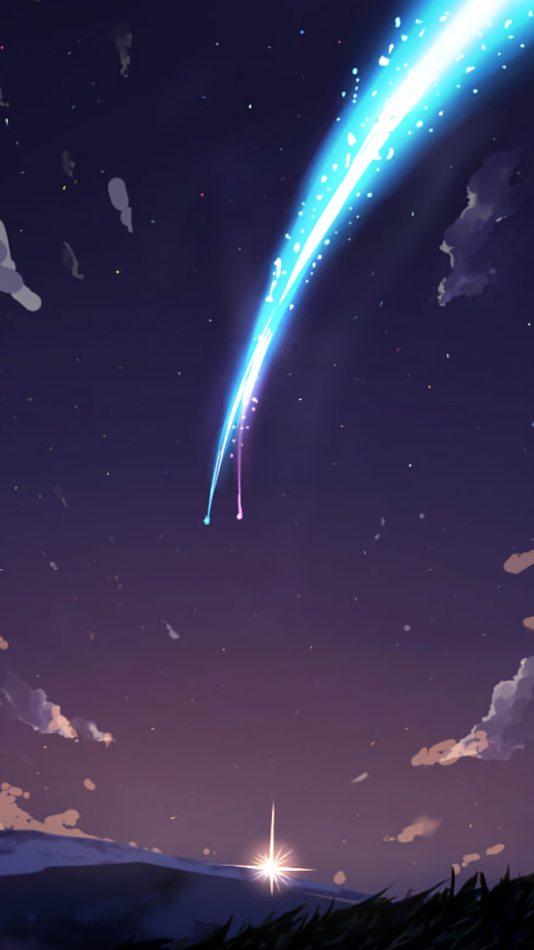 Ihren Namen, Mitsuha Miyamizu, Anime, Taki Tachibana, Atmosphäre. Wallpaper in 750x1334 Resolution