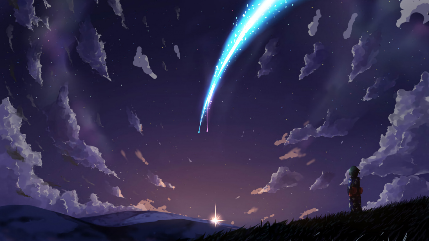 Your Name, Mitsuha Miyamizu, Anime, Taki Tachibana, Atmosphere. Wallpaper in 1366x768 Resolution