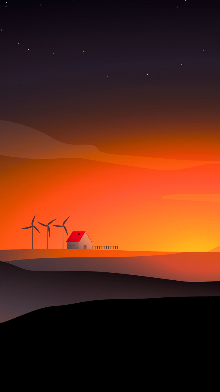 Celestial Object, Windmill, Atmosphere, Ecoregion, Light. Wallpaper in 750x1334 Resolution