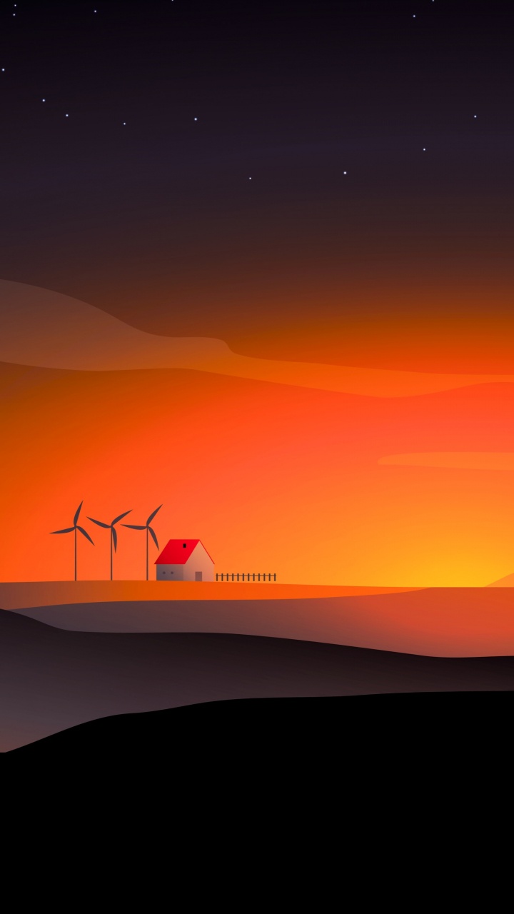 Himmelsobjekt, Windmühle, Atmosphäre, Ökoregion, Licht. Wallpaper in 720x1280 Resolution