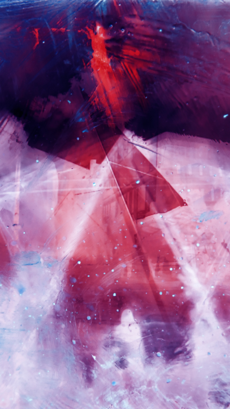 Peinture Abstraite Rouge Bleu et Blanc. Wallpaper in 750x1334 Resolution