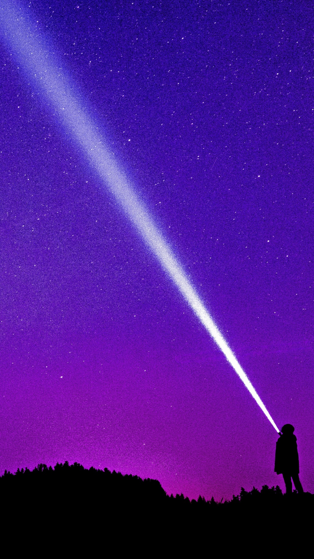 Silhouette of Trees Under Blue Sky During Night Time. Wallpaper in 1080x1920 Resolution