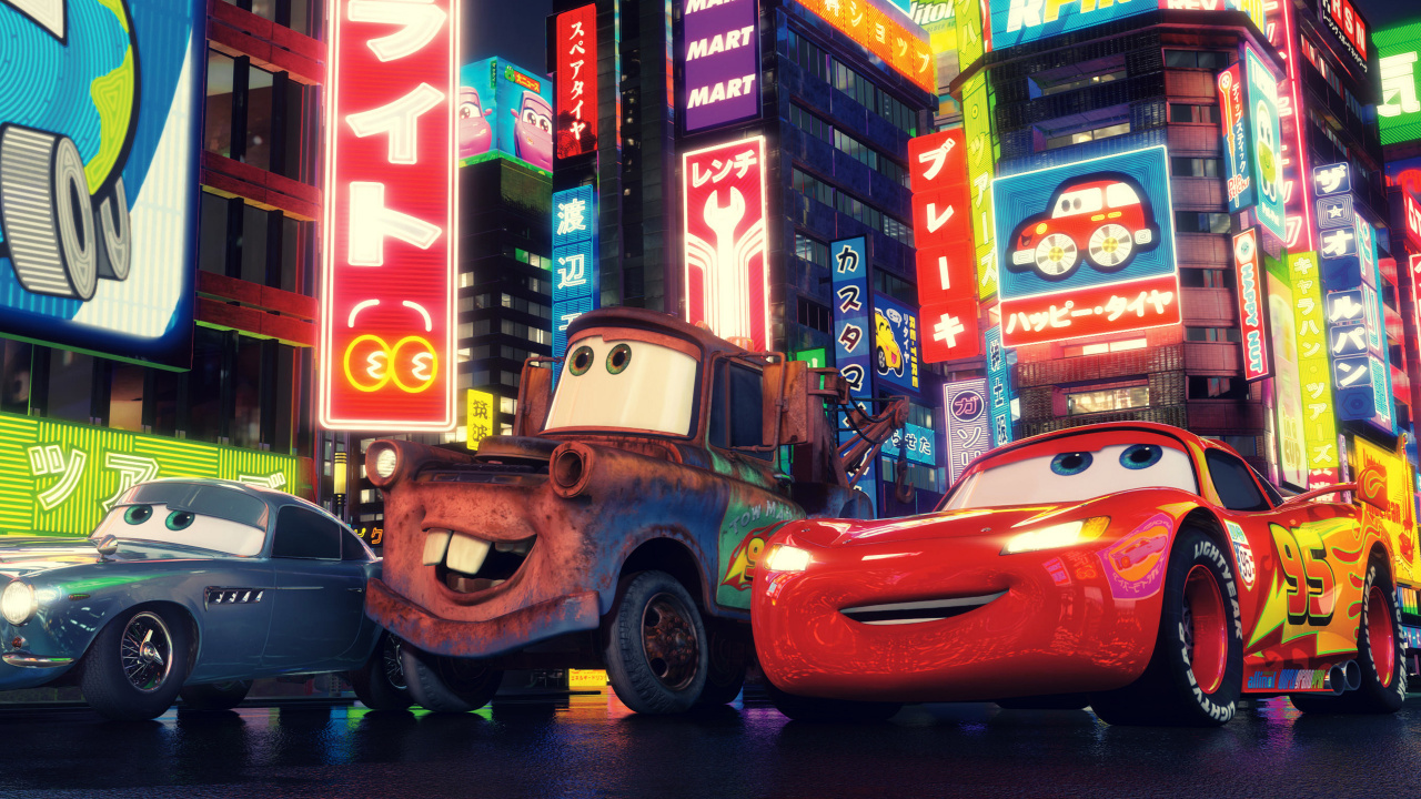 Cars, Pixar, Walt Disney Pictures, Wheel, Tire. Wallpaper in 1280x720 Resolution
