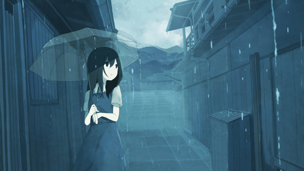 Frau im Schwarzen Kleid Anime-Charakter. Wallpaper in 1280x720 Resolution