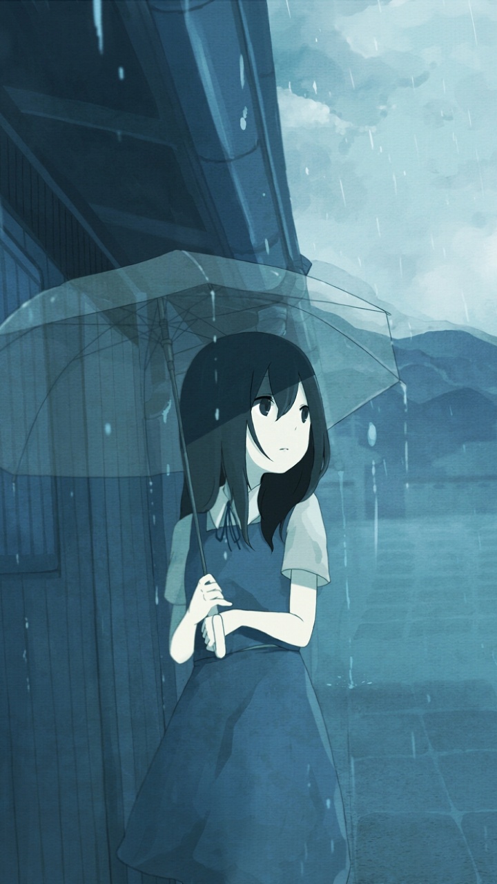 Woman in Black Dress Anime Character. Wallpaper in 720x1280 Resolution