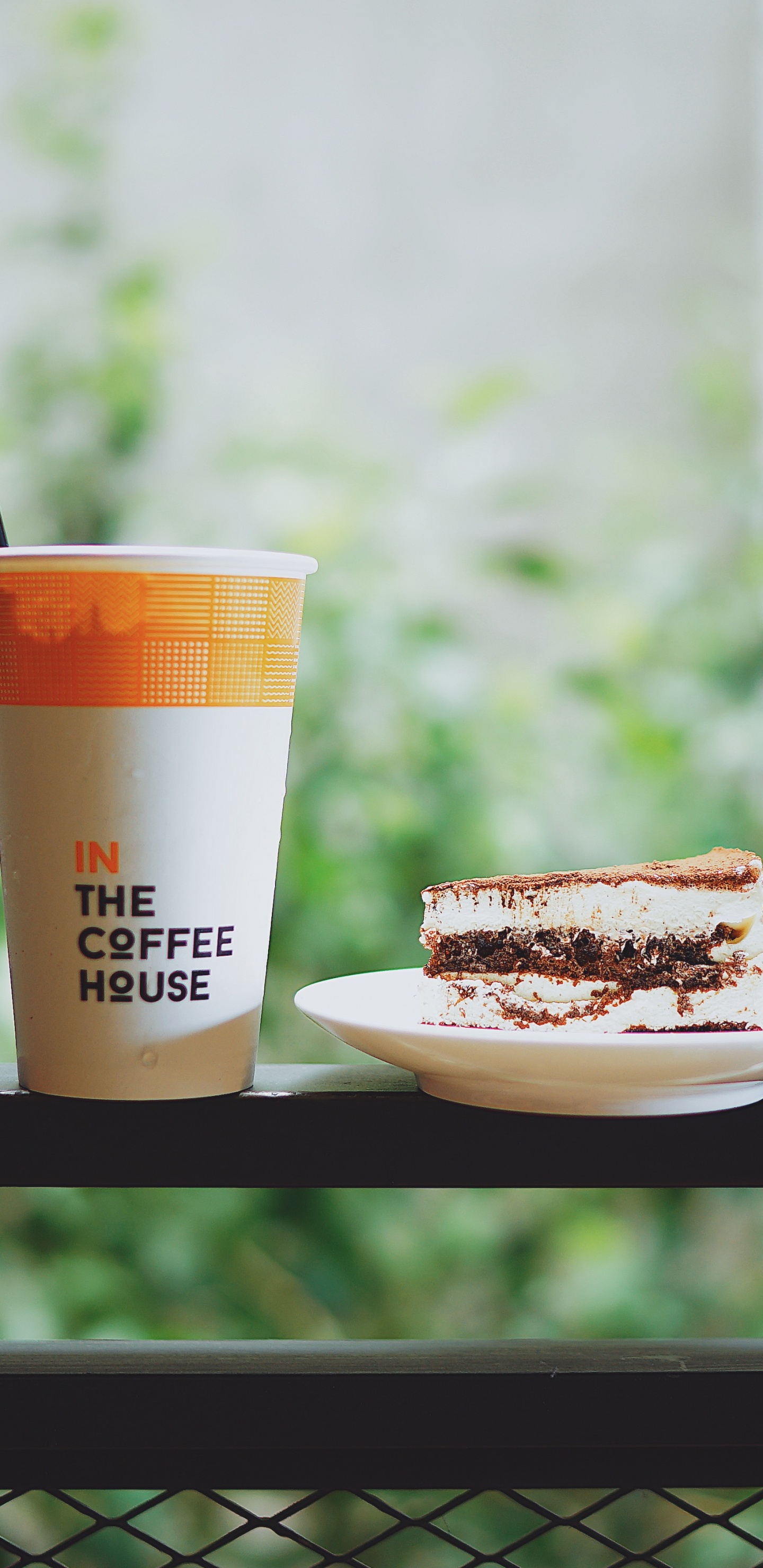 Two White and Brown Disposable Cups on White Ceramic Plate. Wallpaper in 1440x2960 Resolution