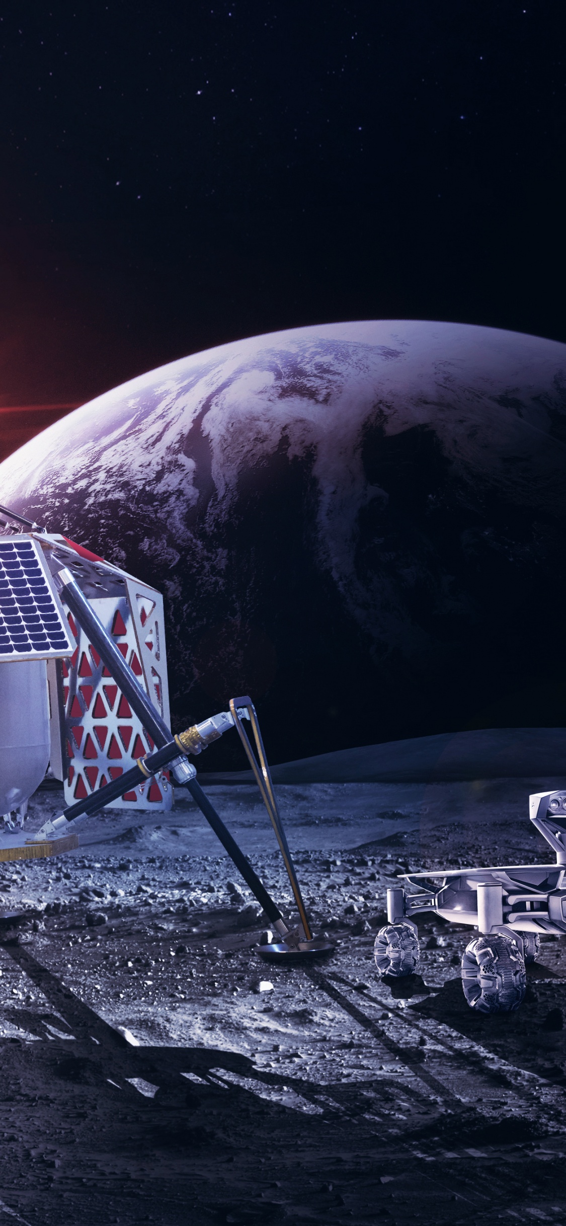 Cadre en Acier Blanc et Bleu Sur Une Surface Noire et Blanche. Wallpaper in 1125x2436 Resolution