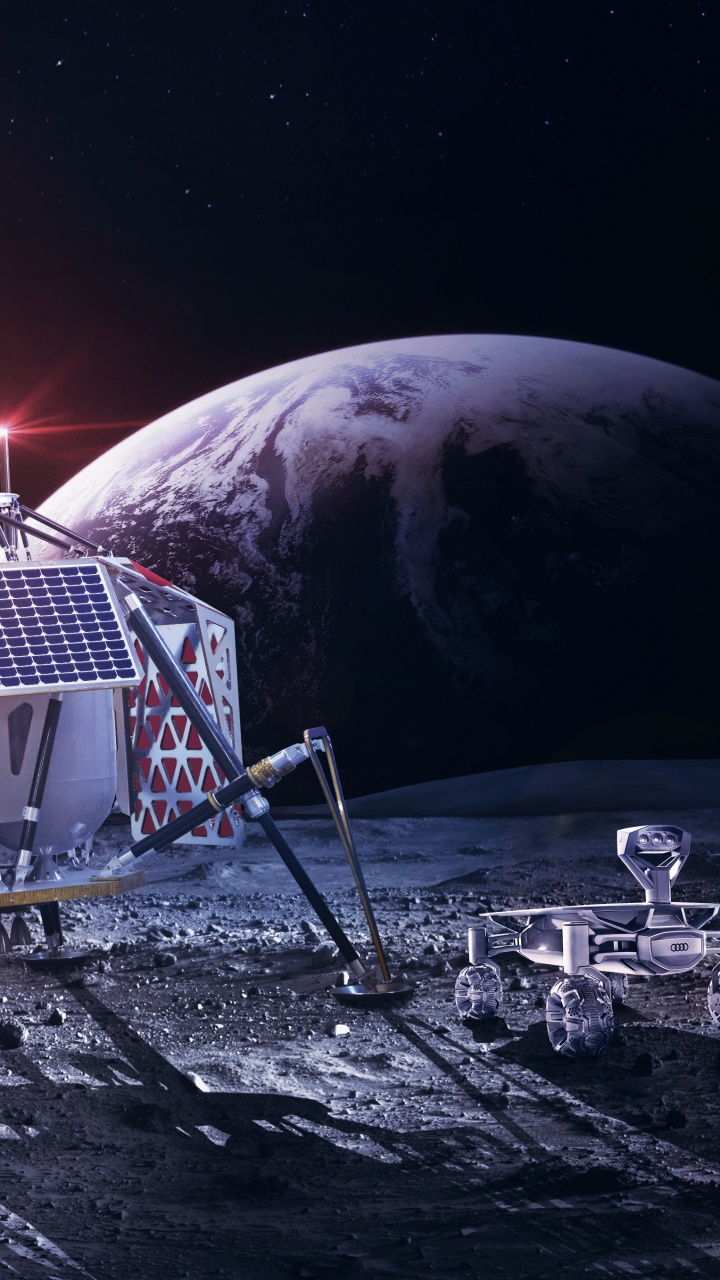 Cadre en Acier Blanc et Bleu Sur Une Surface Noire et Blanche. Wallpaper in 720x1280 Resolution