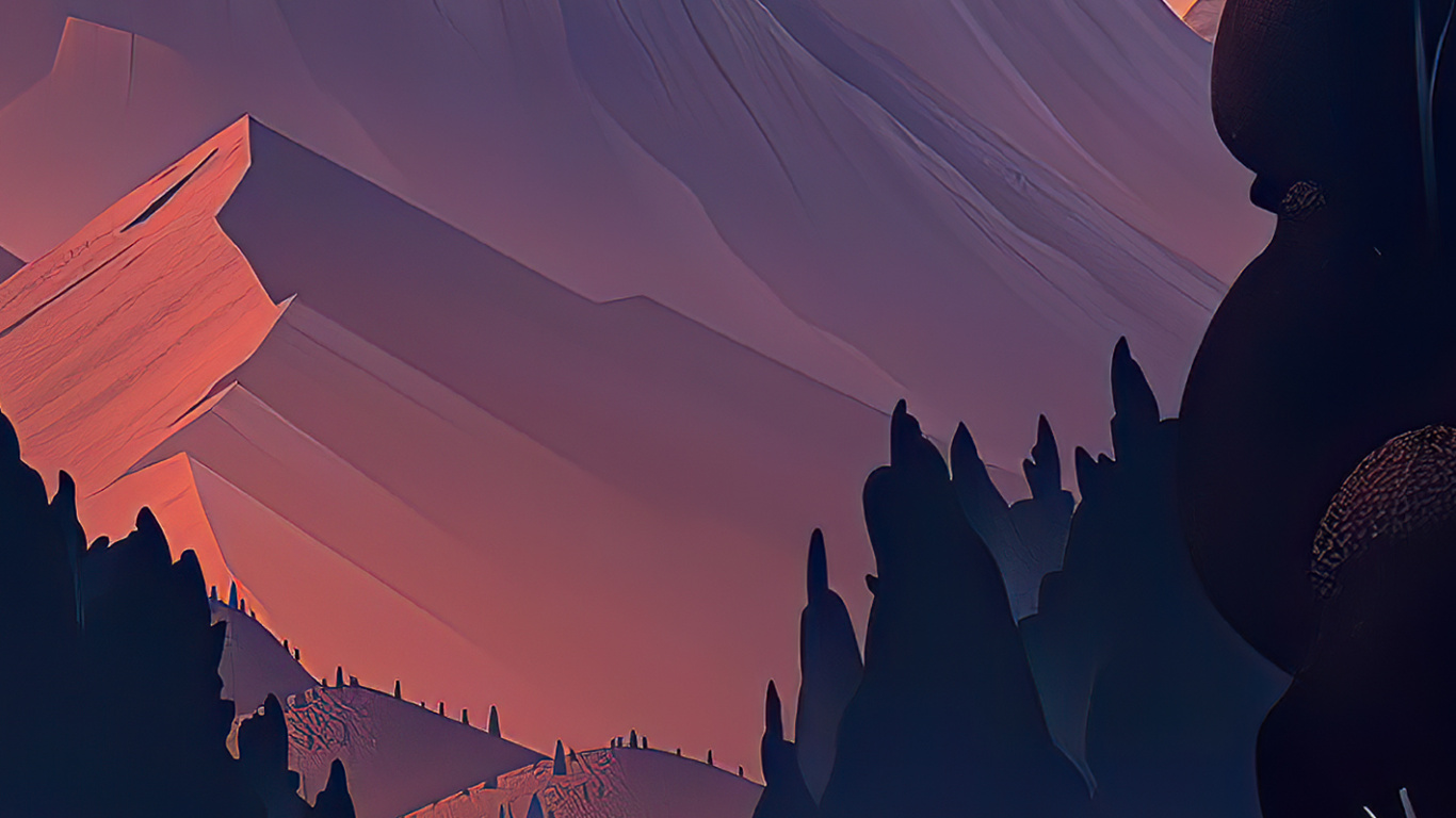 Low-poly, Kunst, Zeichnung, Tageszeit, Licht. Wallpaper in 1366x768 Resolution