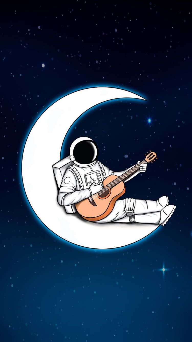 Espace, Cartoon, Affiche, Instrument de Musique, Guitare Accessoire. Wallpaper in 750x1334 Resolution