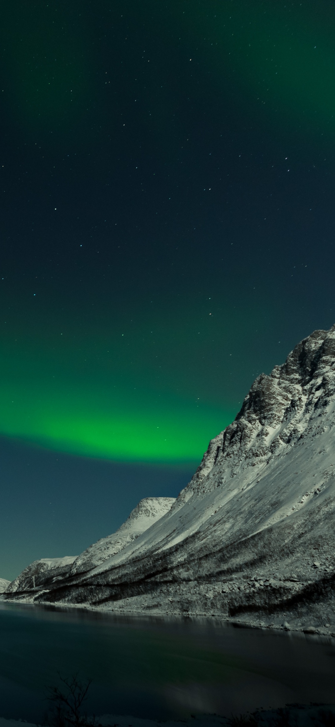 Aurora, Nacht, Natur, Gr, Naturlandschaft. Wallpaper in 1125x2436 Resolution