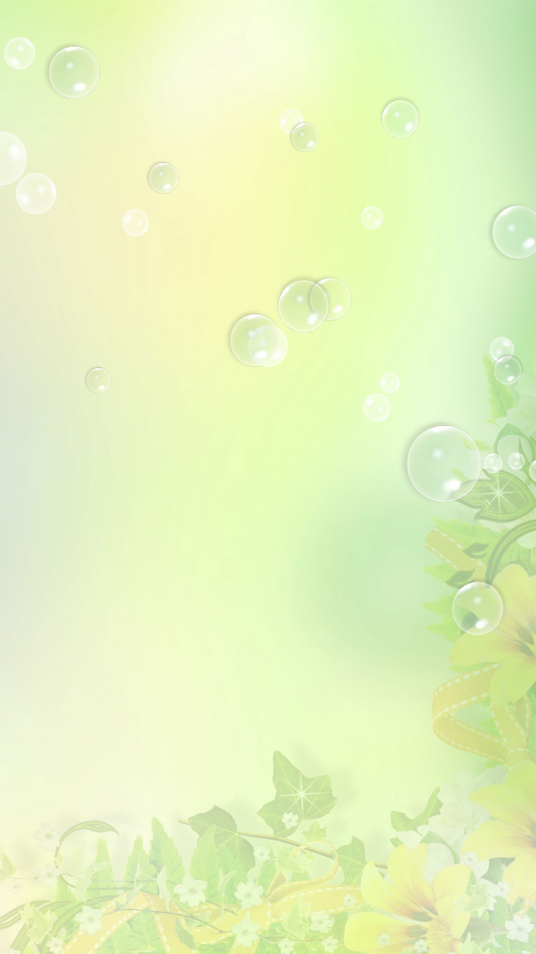 Wassertropfen Auf Grünen Blättern. Wallpaper in 1080x1920 Resolution