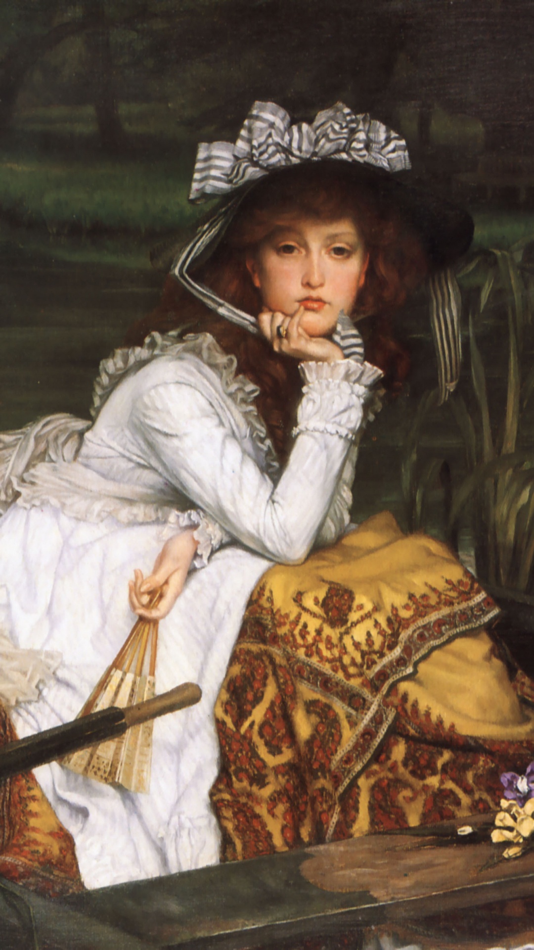 Femme en Robe Blanche à Manches Longues Assise Sur Une Chaise Marron. Wallpaper in 1080x1920 Resolution