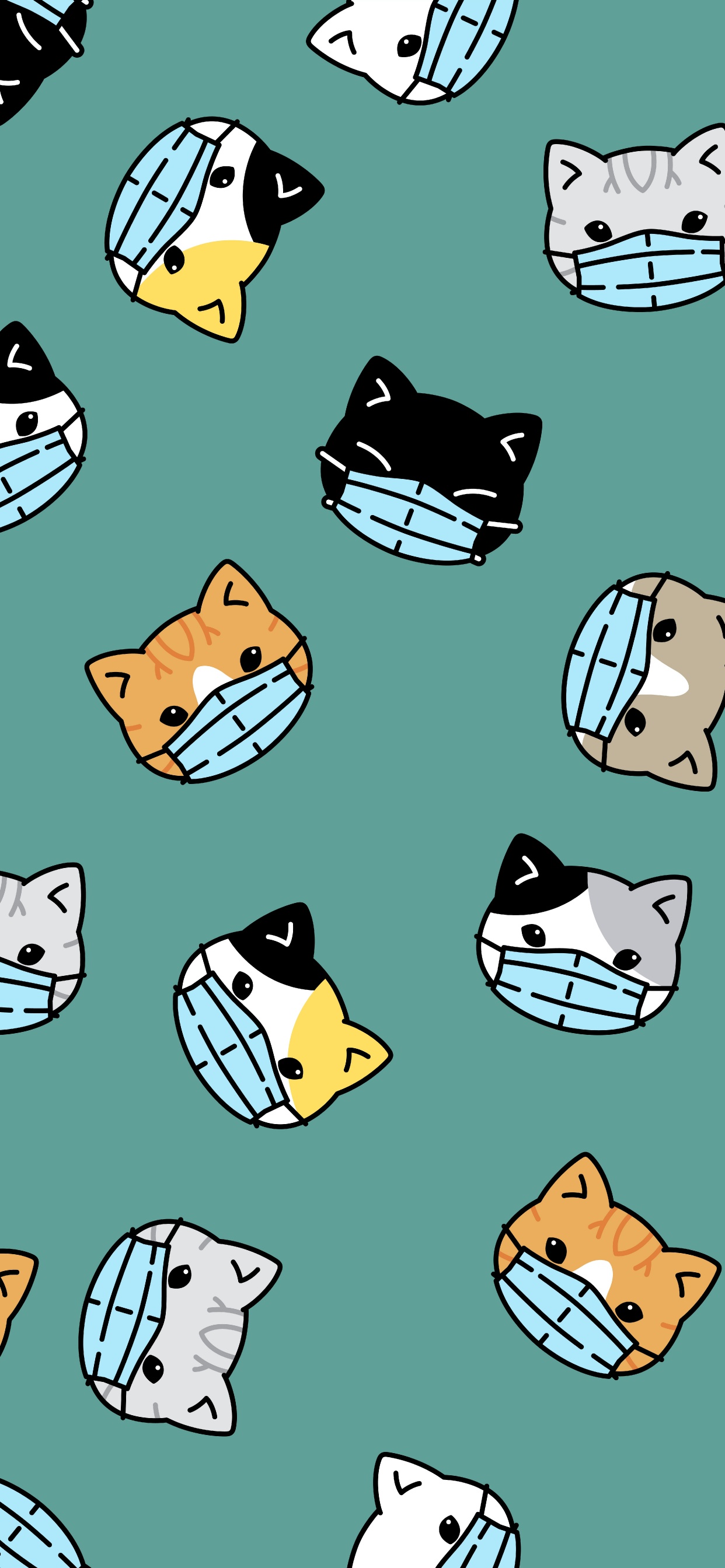 Virus, Coronavirus, COVID-19, Cat, Kitten. Wallpaper in 1242x2688 Resolution