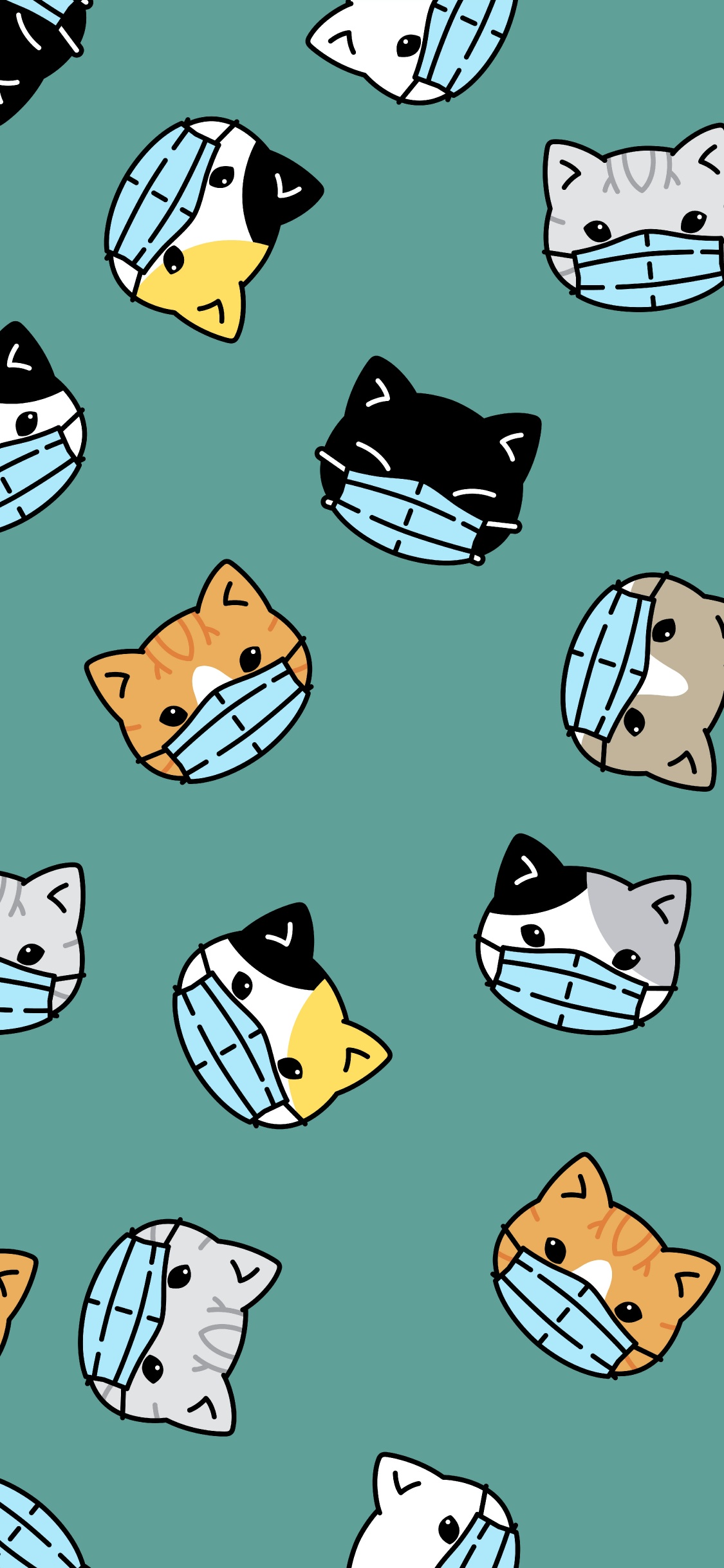 Virus, Coronavirus, COVID-19, Chat, Chaton. Wallpaper in 1125x2436 Resolution