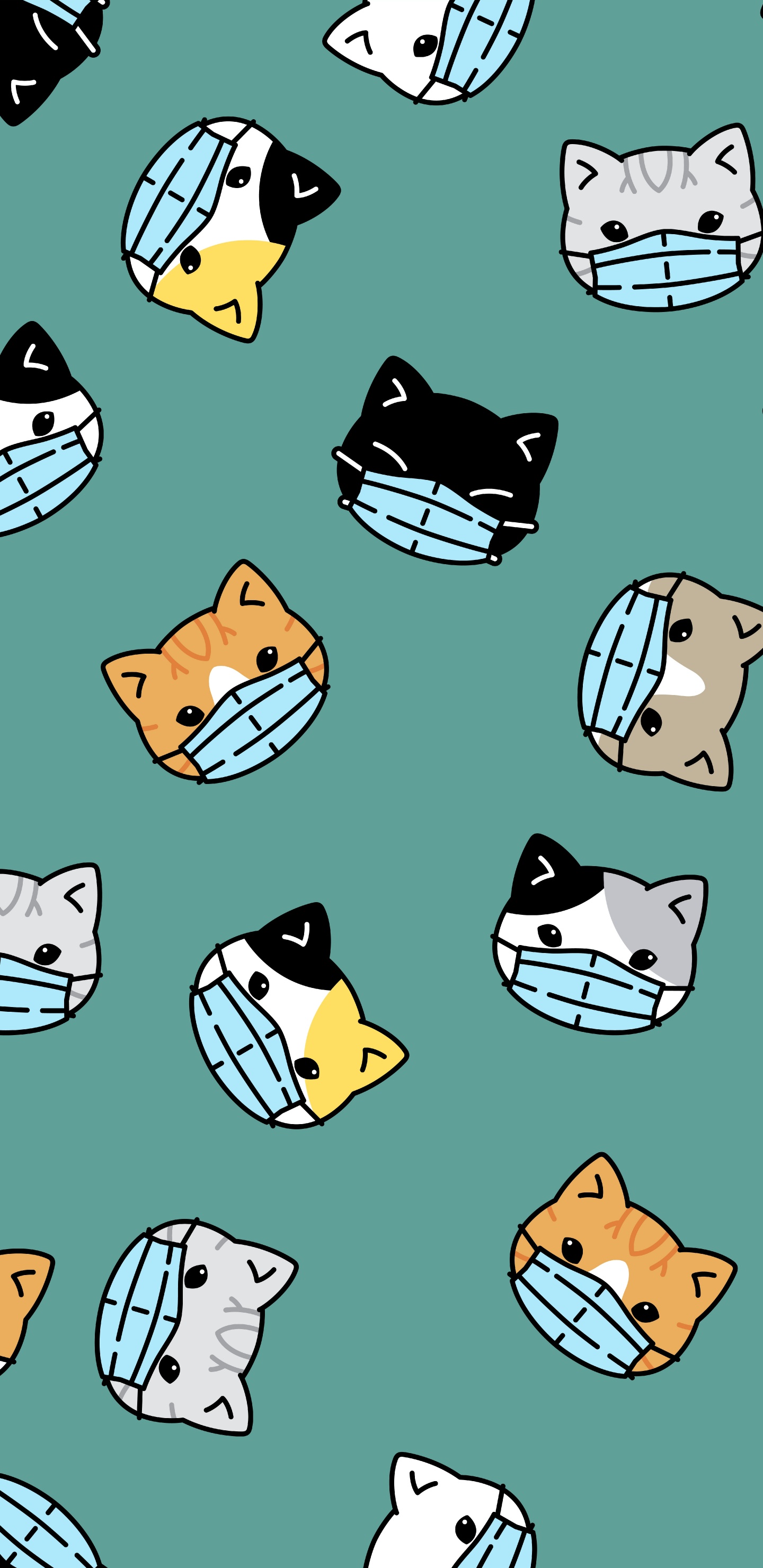 Virus, Coronavirus, COVID-19, Chat, Chaton. Wallpaper in 1440x2960 Resolution