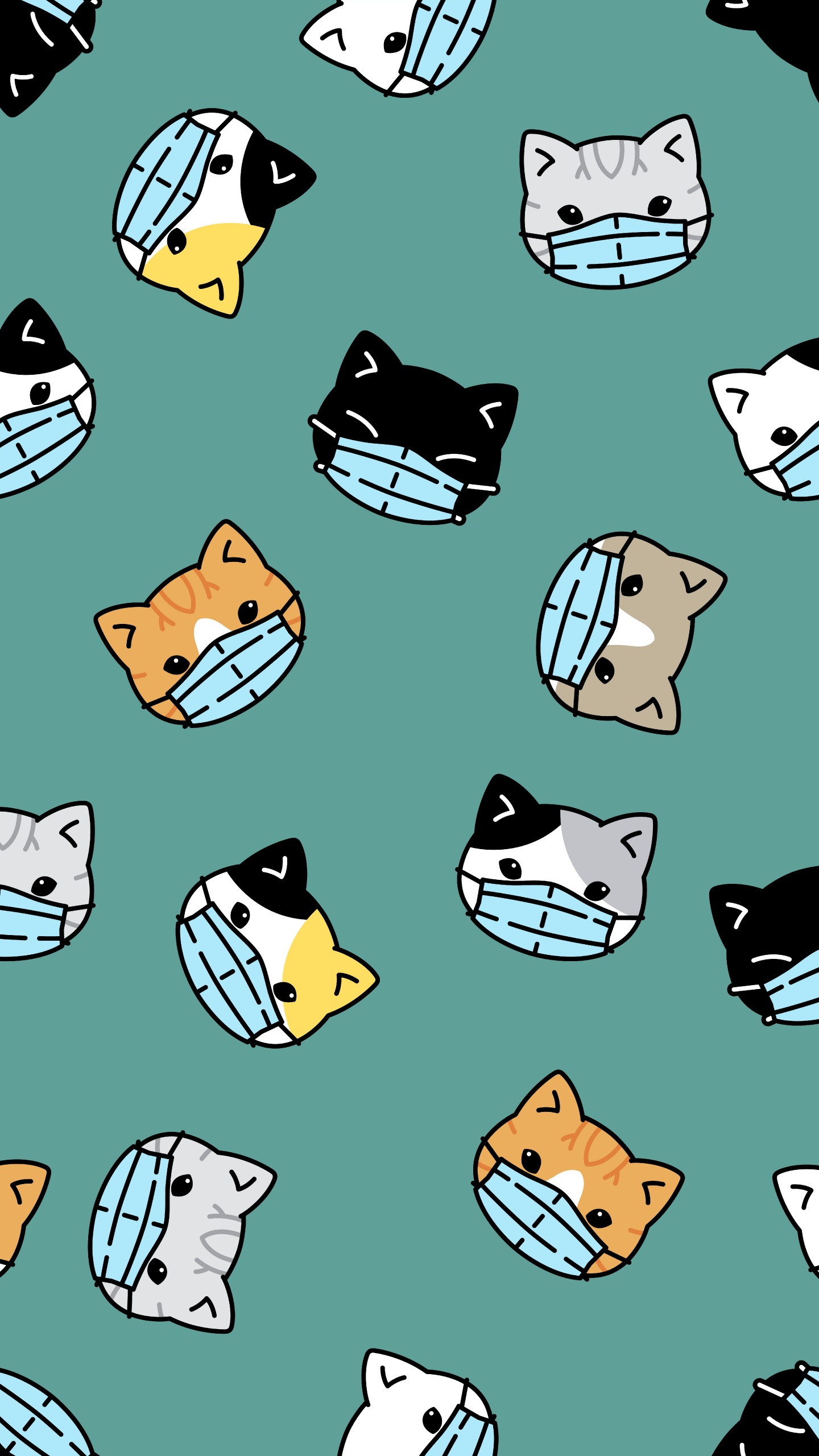 Virus, Coronavirus, COVID-19, Gato, Gatito. Wallpaper in 1440x2560 Resolution