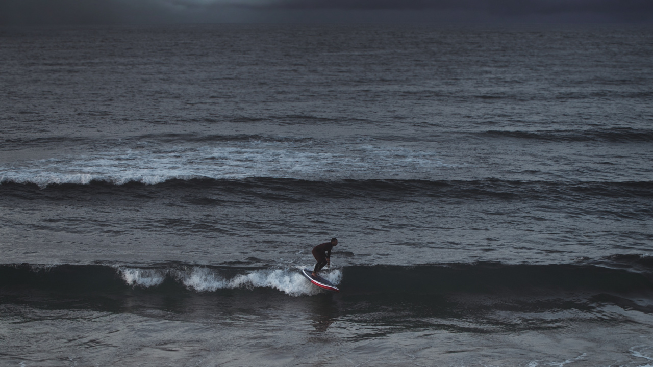 冲浪, 海洋, 大海, 风波, 地平线 壁纸 1280x720 允许