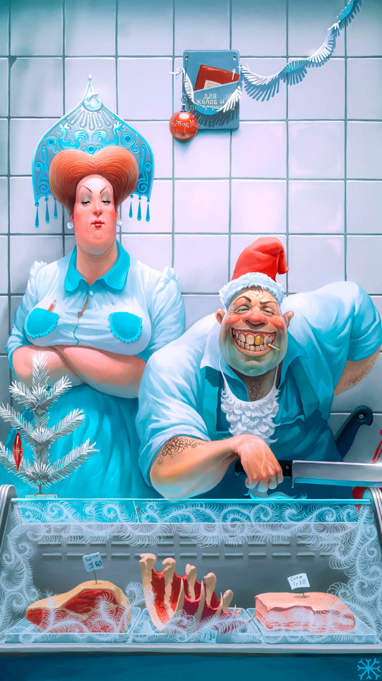 Funny Russian, Illustration, Art, Artist, Drawing. Wallpaper in 750x1334 Resolution