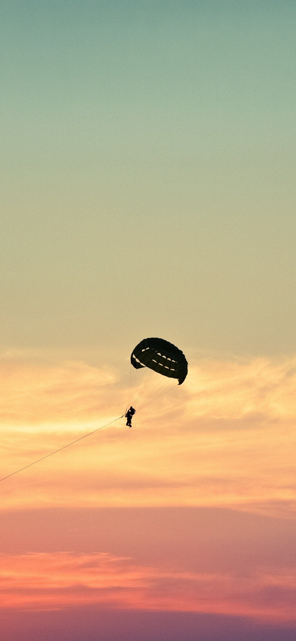 降落伞, 空中运动, 极限运动, 地平线, 伞兵 壁纸 1125x2436 允许