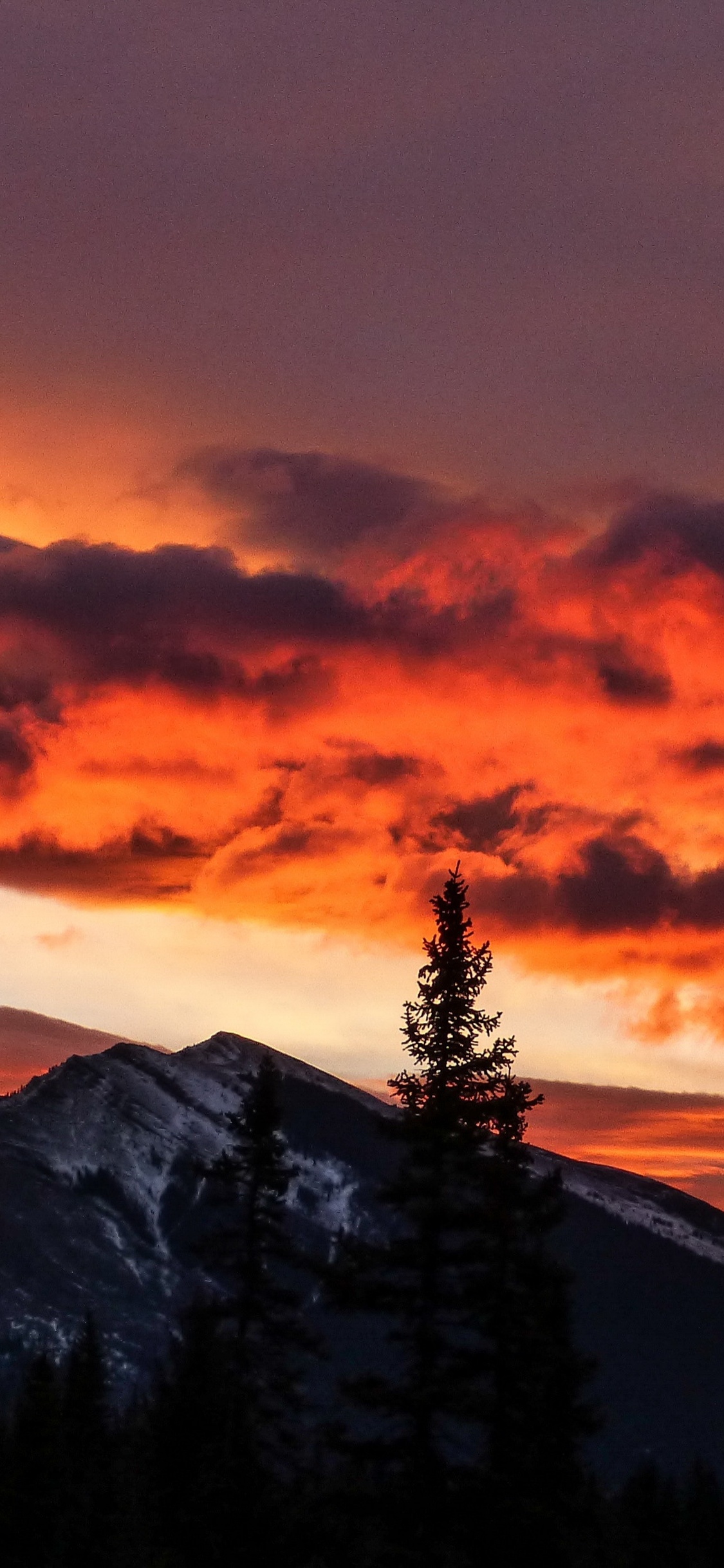 Cloud, Atmosphere, Ecoregion, Afterglow, Mountain. Wallpaper in 1125x2436 Resolution