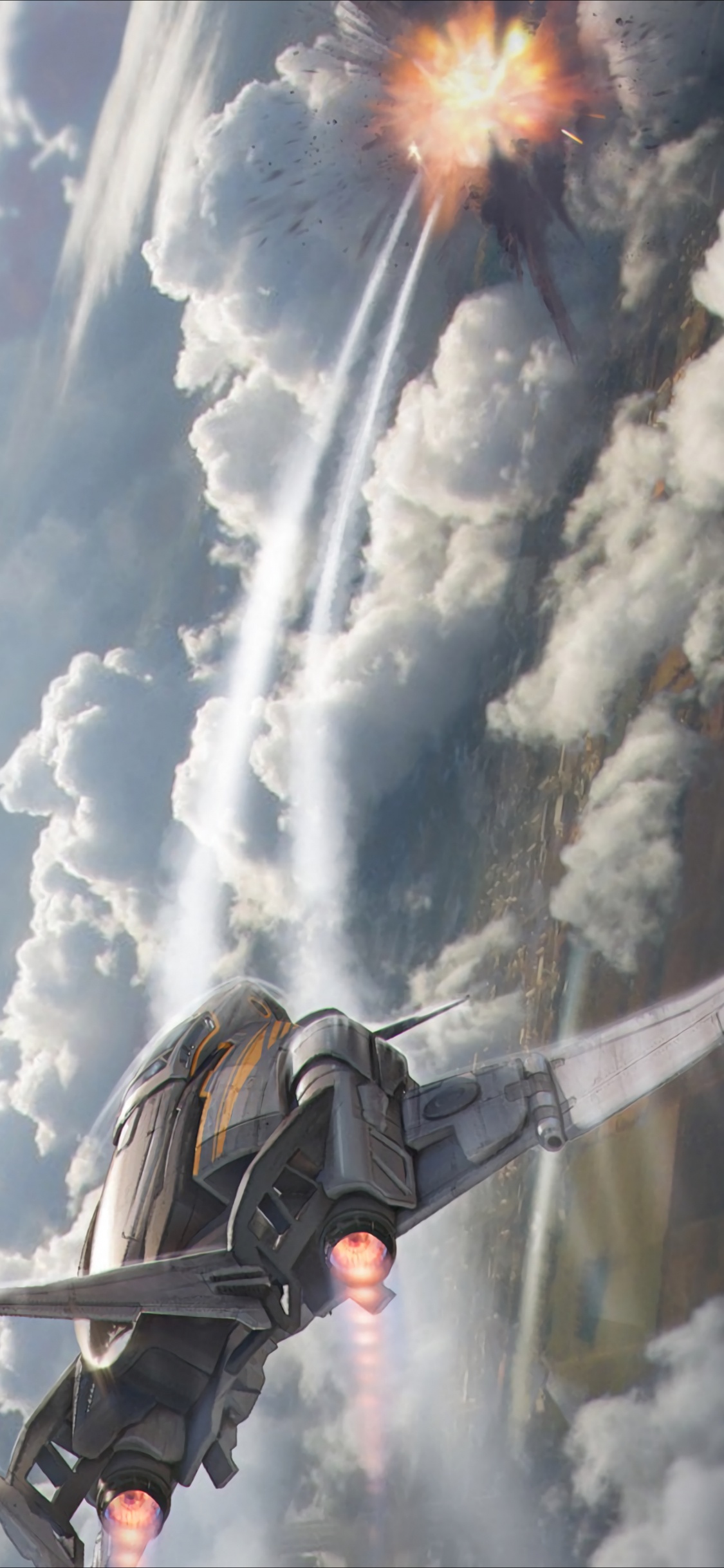 Extreme Sport, Adventure, Parachuting, Airplane, Cloud. Wallpaper in 1125x2436 Resolution