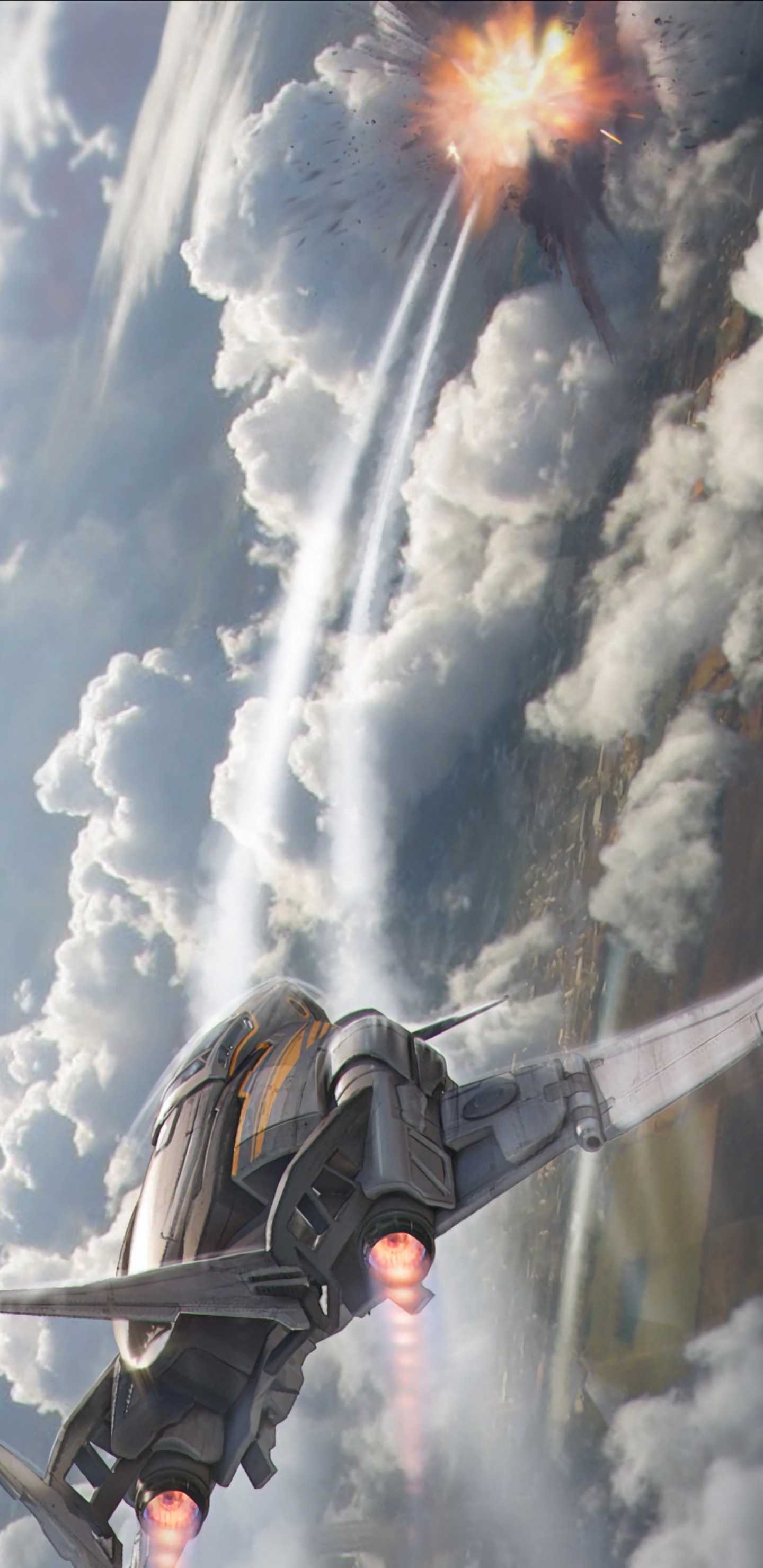 Extreme Sport, Adventure, Parachuting, Airplane, Cloud. Wallpaper in 1440x2960 Resolution