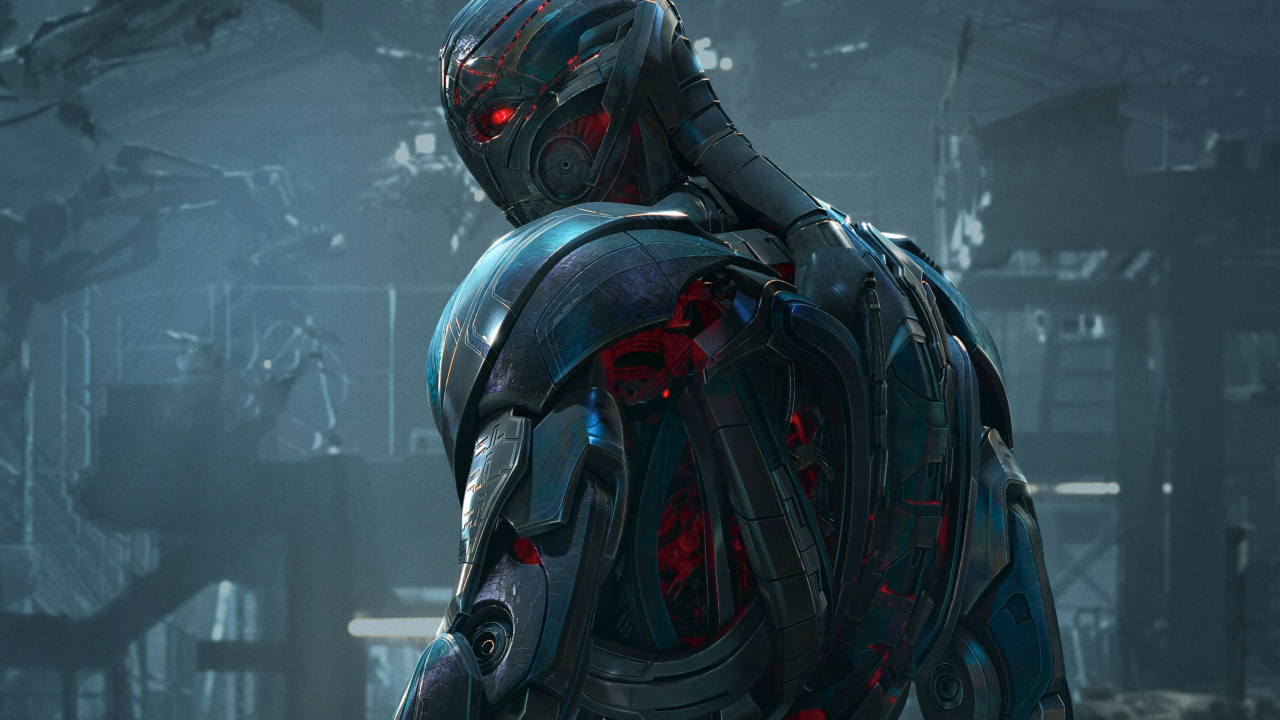 Schwarz-rotes Roboterspielzeug. Wallpaper in 1280x720 Resolution