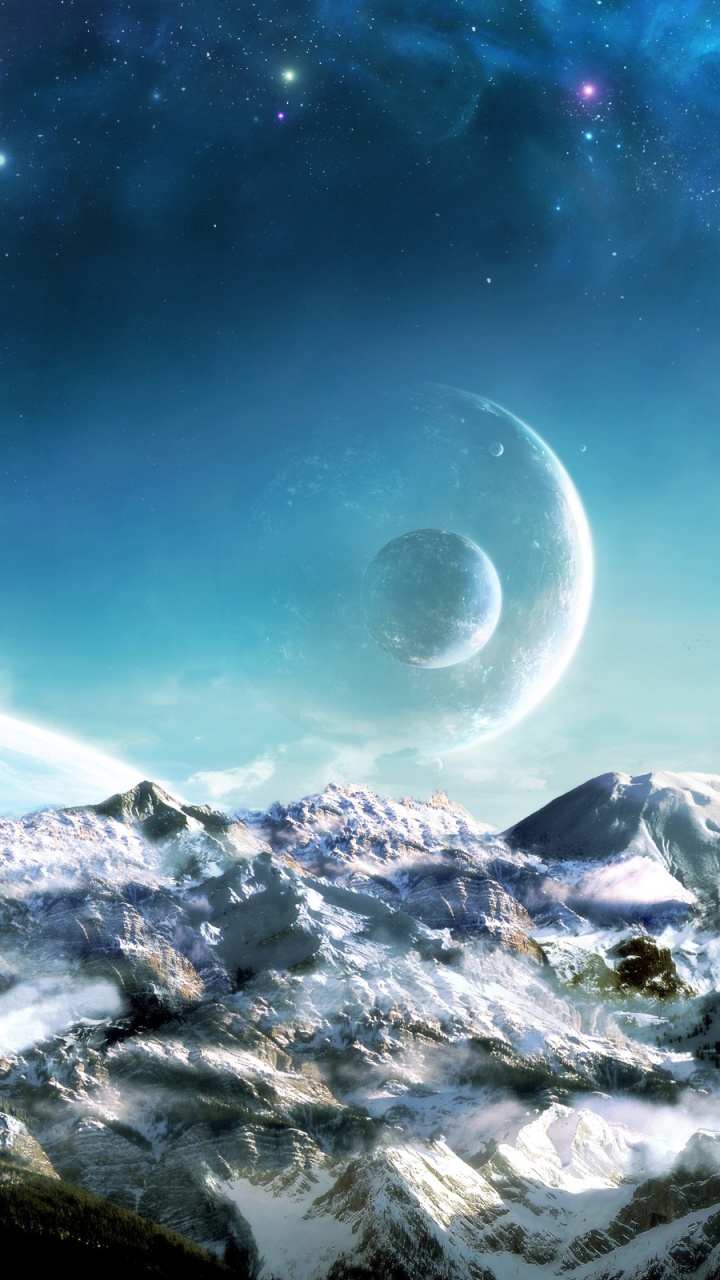 外层空间, 性质, 气氛, 宇宙, 山脉 壁纸 720x1280 允许
