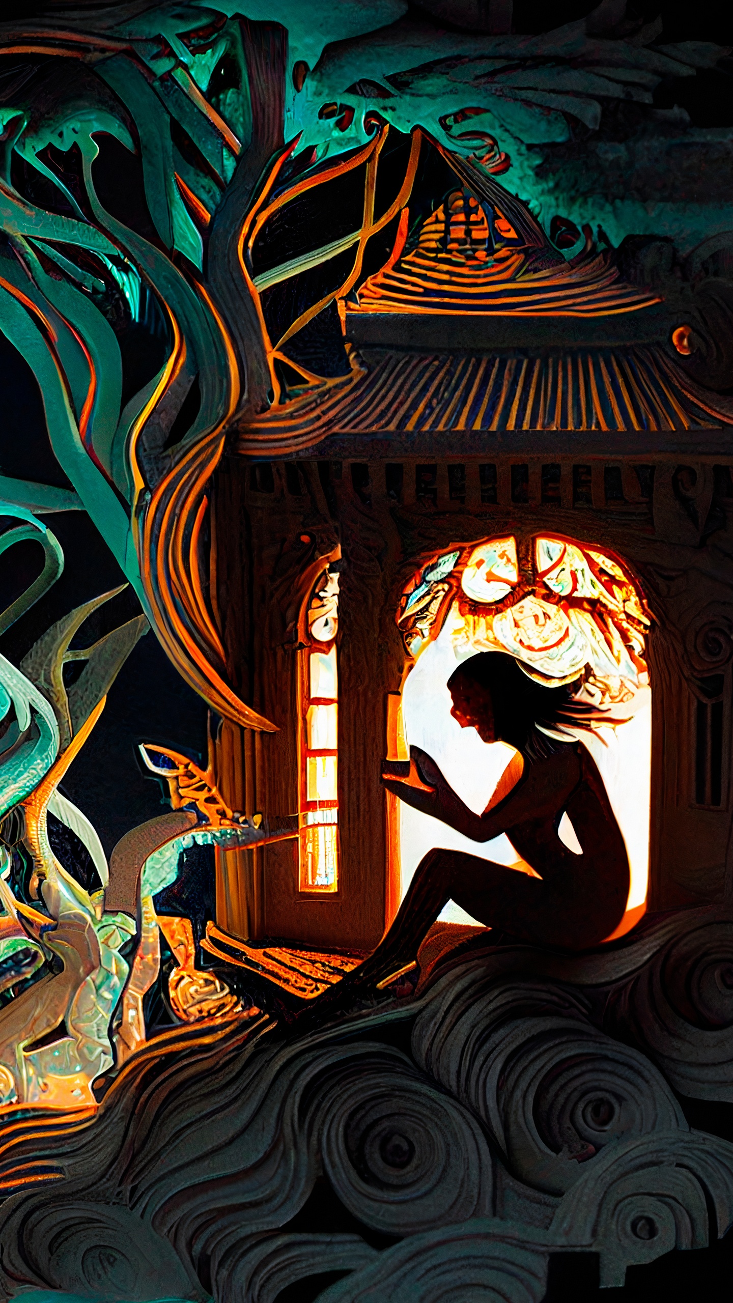 Lighting, Freepik, Illustration, Art, Window. Wallpaper in 1440x2560 Resolution