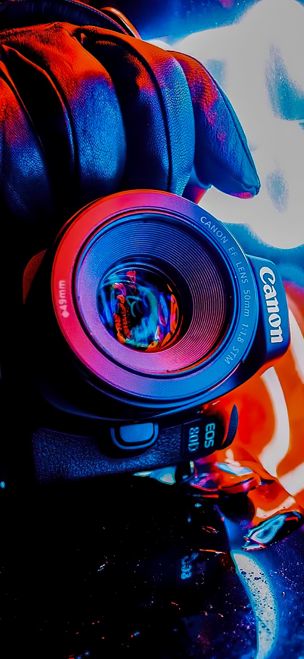 Canon 70d, Cannon, Azul Cobalto, Azul, Iluminación Automotriz. Wallpaper in 1242x2688 Resolution
