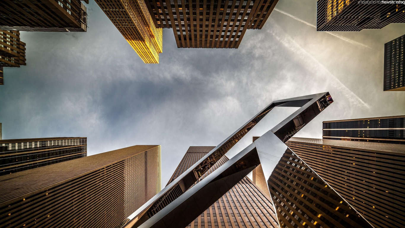 Low Angle Photography of High Rise Building. Wallpaper in 1366x768 Resolution