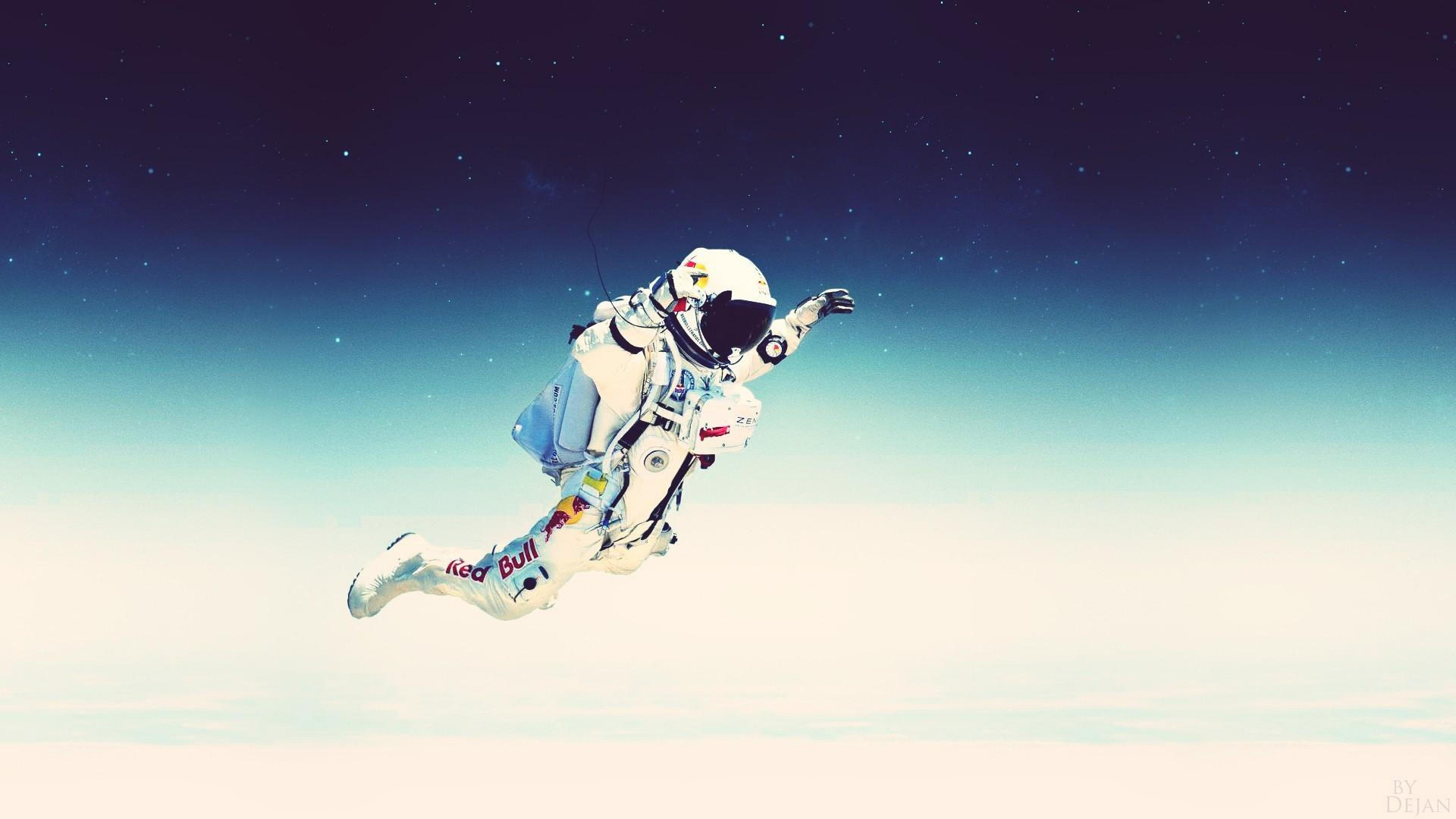 Man in White and Blue Suit Doing Sky Diving. Wallpaper in 1920x1080 Resolution