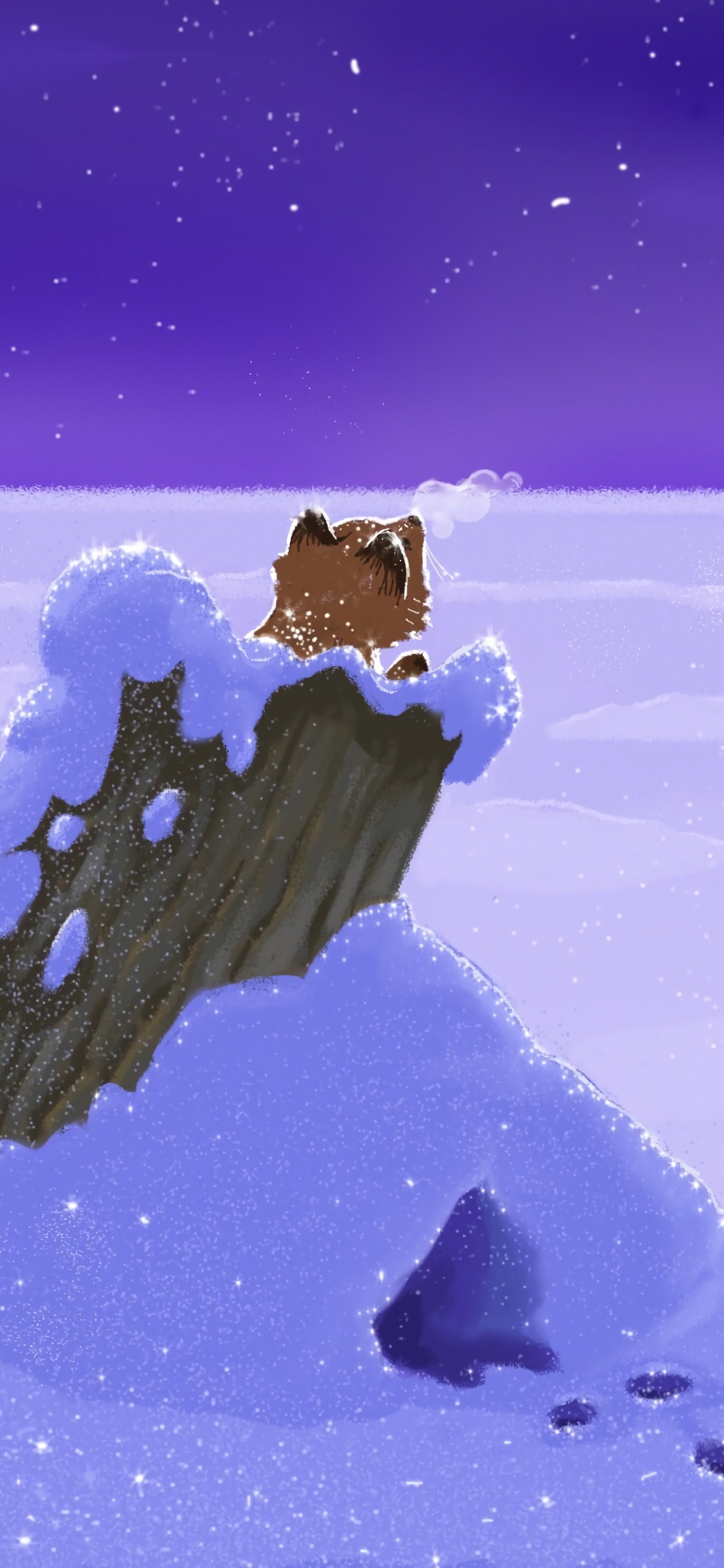 Schneebedeckter Boden Unter Blauem Himmel. Wallpaper in 1242x2688 Resolution