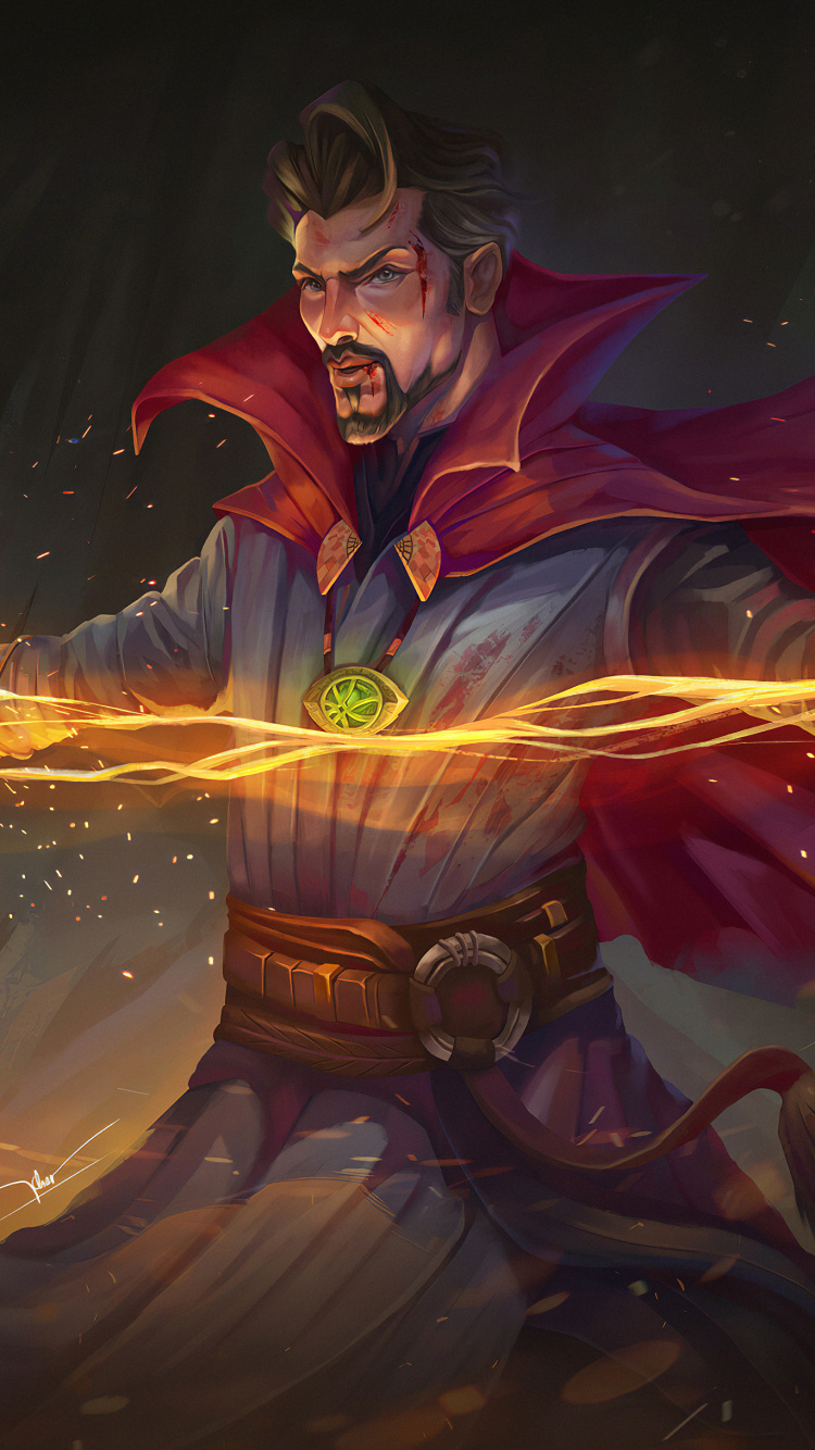 Doctor Strange, Superhero, Art, Painting, Darkness. Wallpaper in 750x1334 Resolution