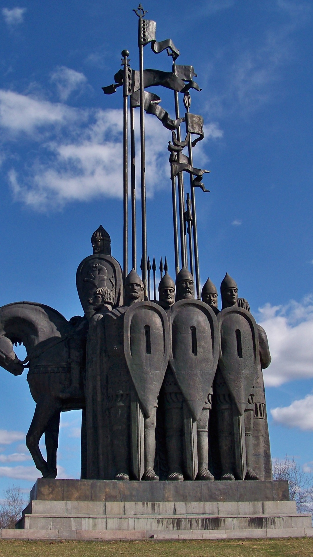 Man Riding Horse Statue Under Blue Sky During Daytime. Wallpaper in 1080x1920 Resolution