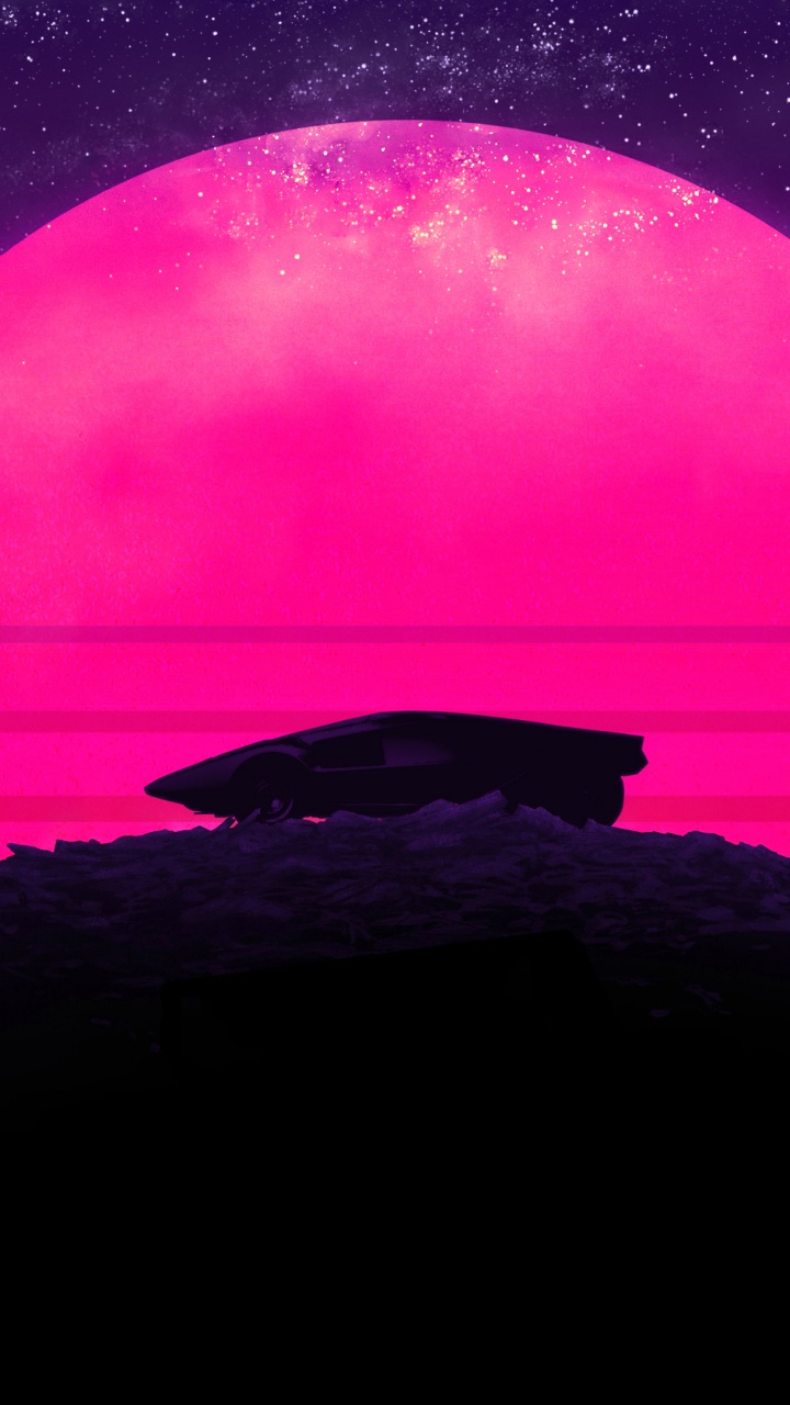 Silhouette of Rock Formation Under Purple Sky. Wallpaper in 720x1280 Resolution