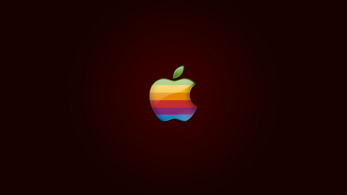 Purple and Pink Apple Logo. Wallpaper in 1366x768 Resolution