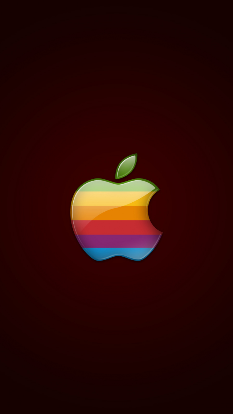 Purple and Pink Apple Logo. Wallpaper in 750x1334 Resolution