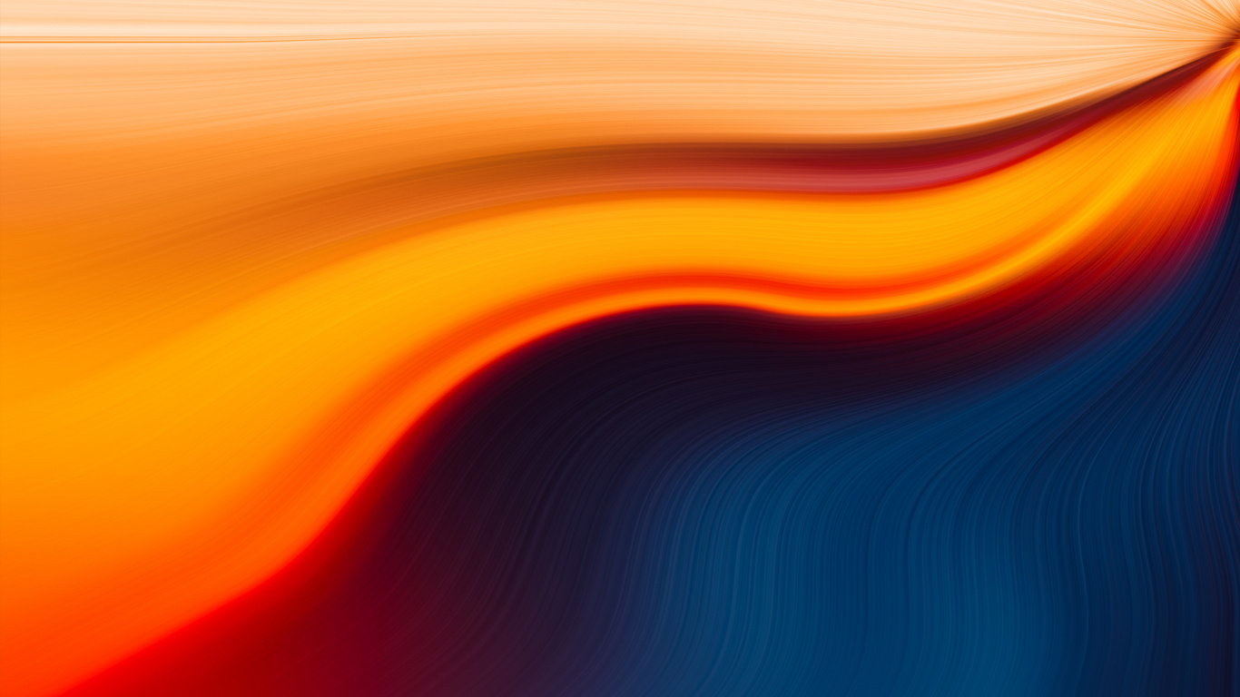 Orange Und Blaue Abstrakte Malerei. Wallpaper in 1366x768 Resolution