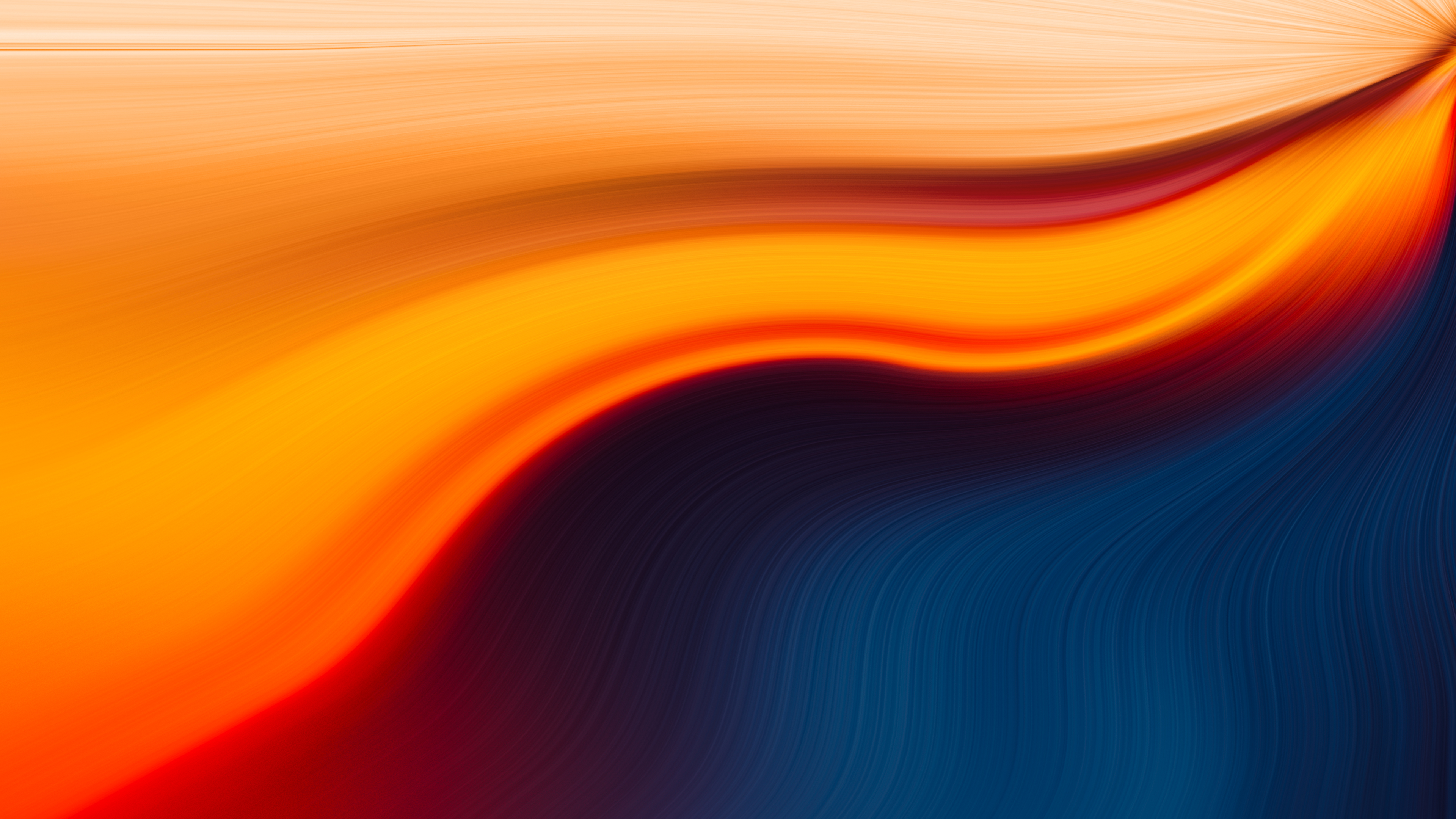 Orange Und Blaue Abstrakte Malerei. Wallpaper in 3840x2160 Resolution